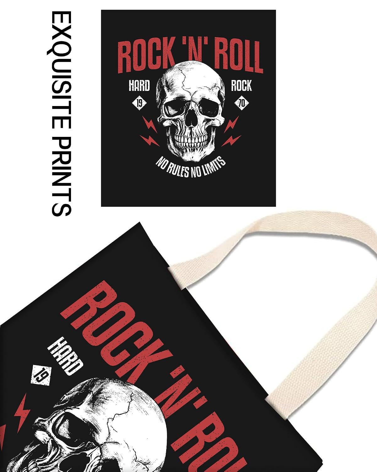 Car Trash Can, Durable Hanging Car Trash Garbage Bag, Cute Automotive Garbage Cans Organizer, Black Rock Skull image 5