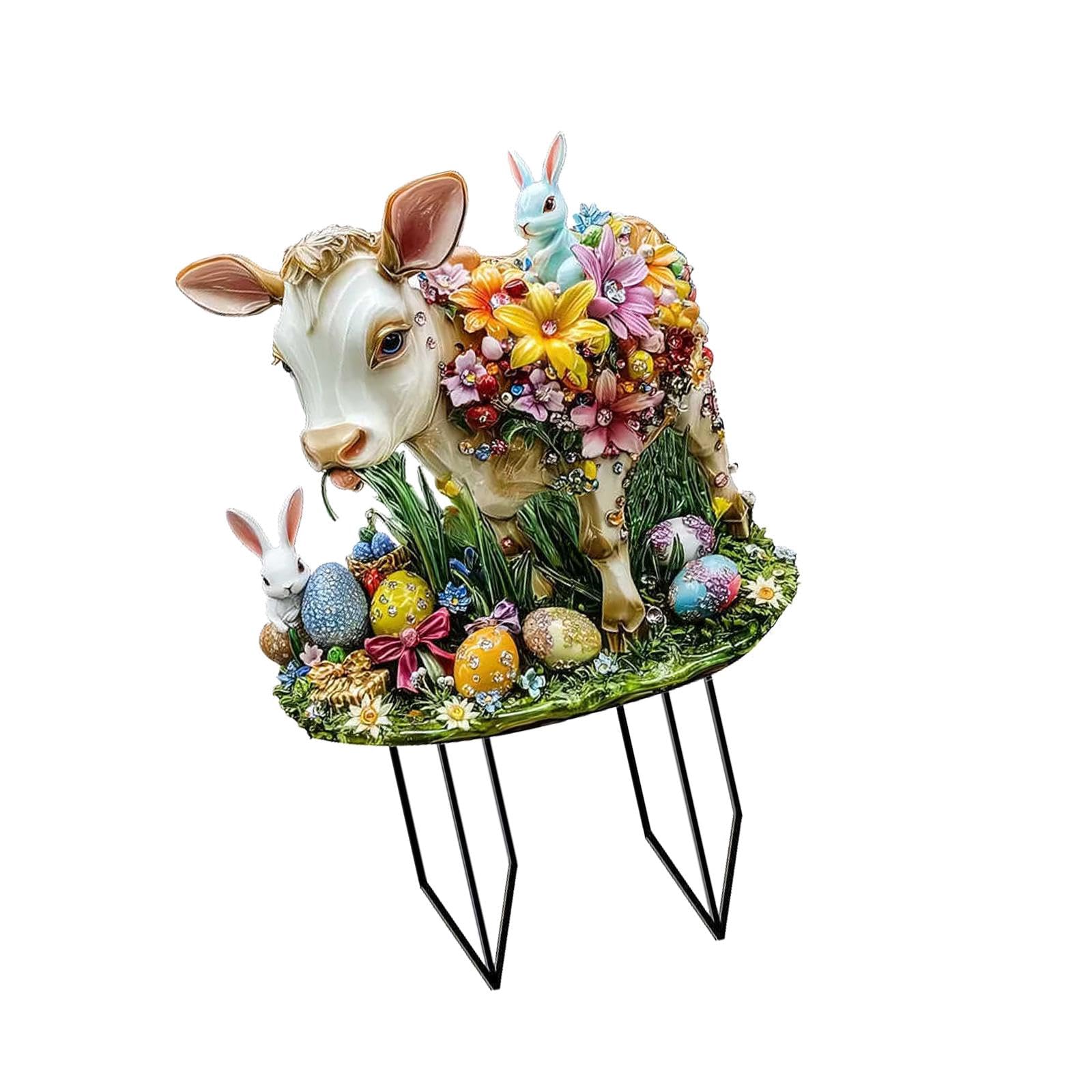Garden Stakes Decoration Patio Stake Animal Sculpture for Fence Lawn Outdoor Style C-image-27
