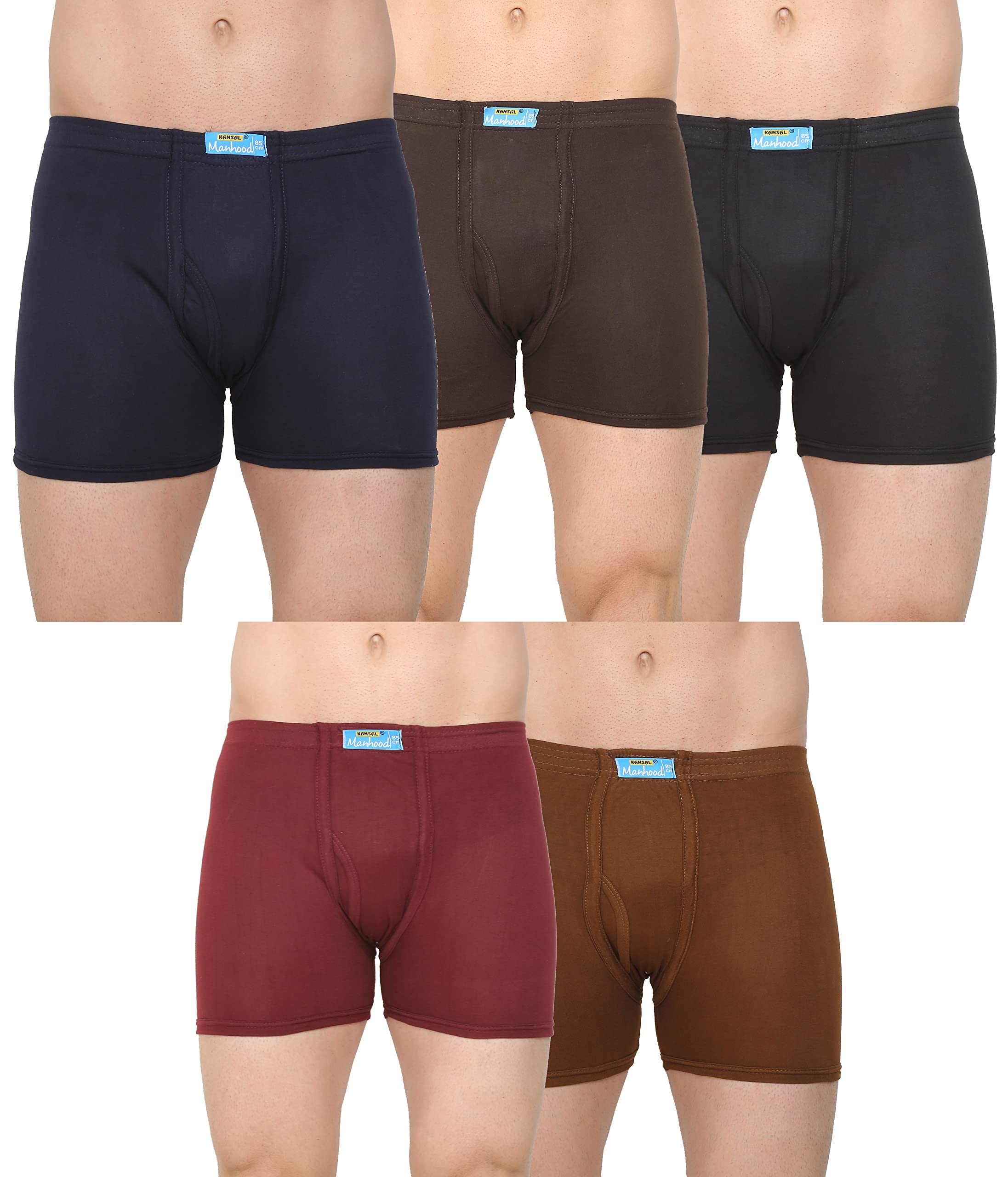 kansal Pure Cotton Trunks for Men/Inner Elastic Underwear (Pack of 5)-picture-22