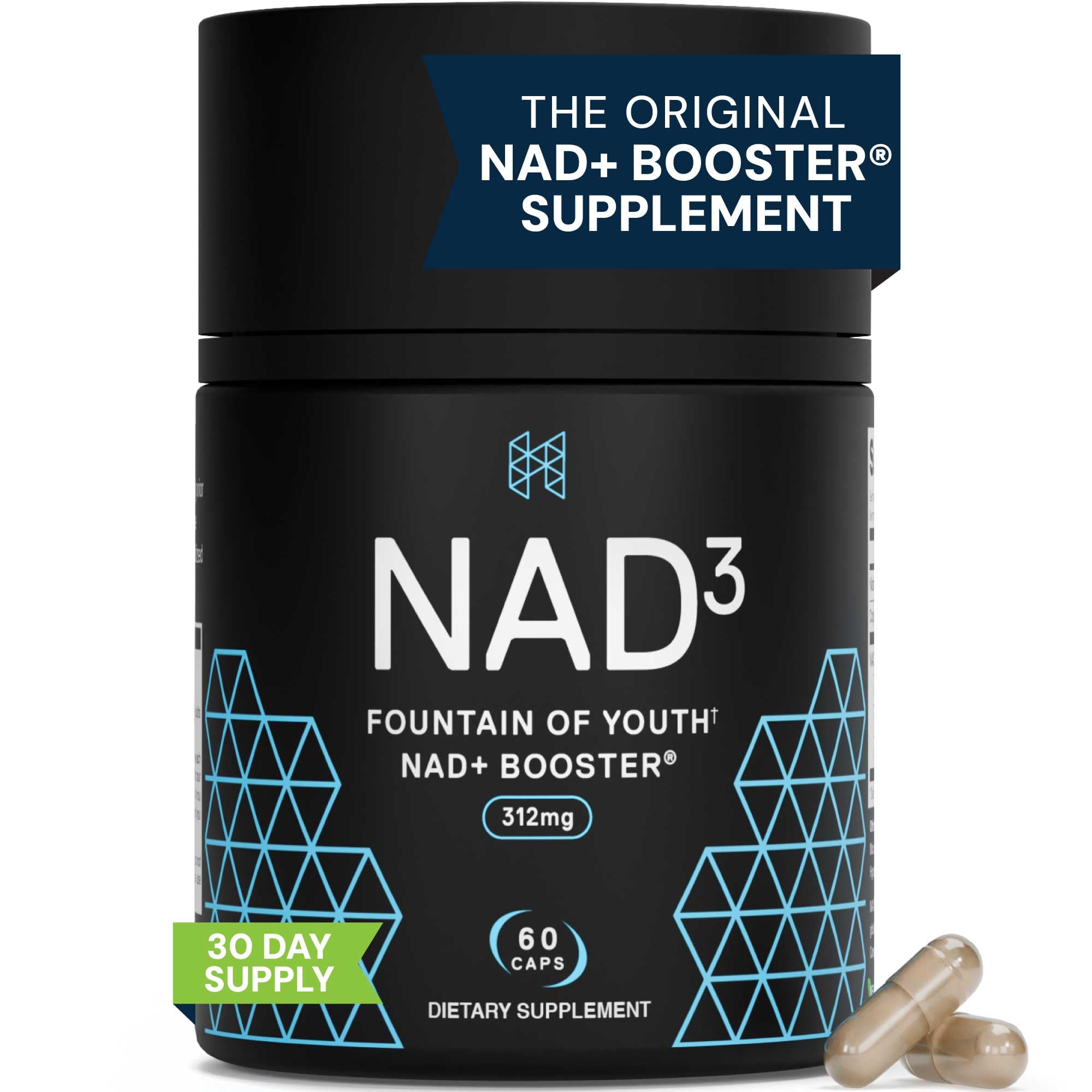 HPN NAD+ Booster (NAD3) Anti Aging Cell Booster True NAD Supplement Cell Regenerator 60 Veggie Capsules