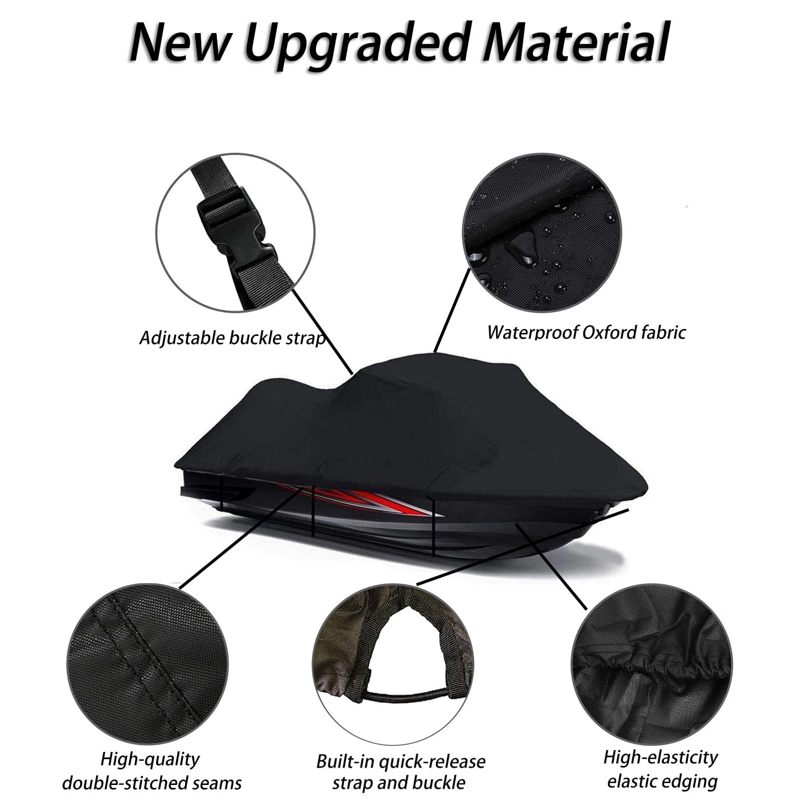 Funda para Moto acuática, Compatible con Sea-Doo FishPro Sport 170 2019–2026, para Exteriores, 210D, para embarcaciones, remolques y atraques,2-Grey