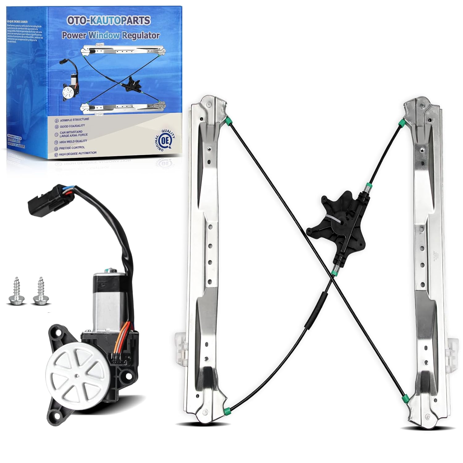 OTO-K Front Left Driver Side Window Regulator w/Motor Compatible with Dodge Grand Caravan 2008-2020,Ram C/V 2012-2015,Chrysler Town & Country 2008-2016,Replace#748-508