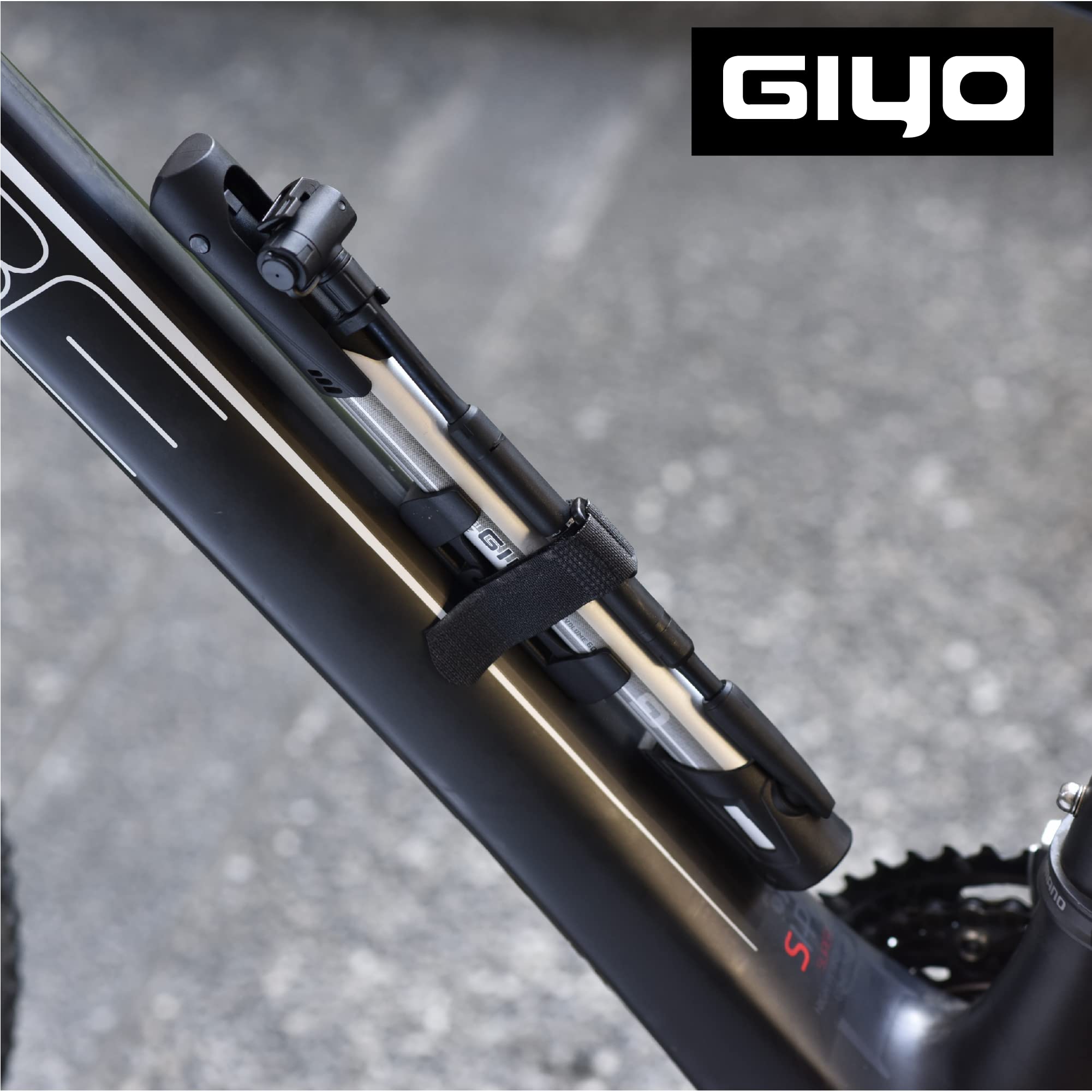 GIYO Mini pompa da pavimento per bici con manometro Pompa per pneumatici per bici portatile e leggera, in alluminio ad alto volume di pompaggio Presta/Schrader Telaio Montaggio Taiwan Made (GM-641)
