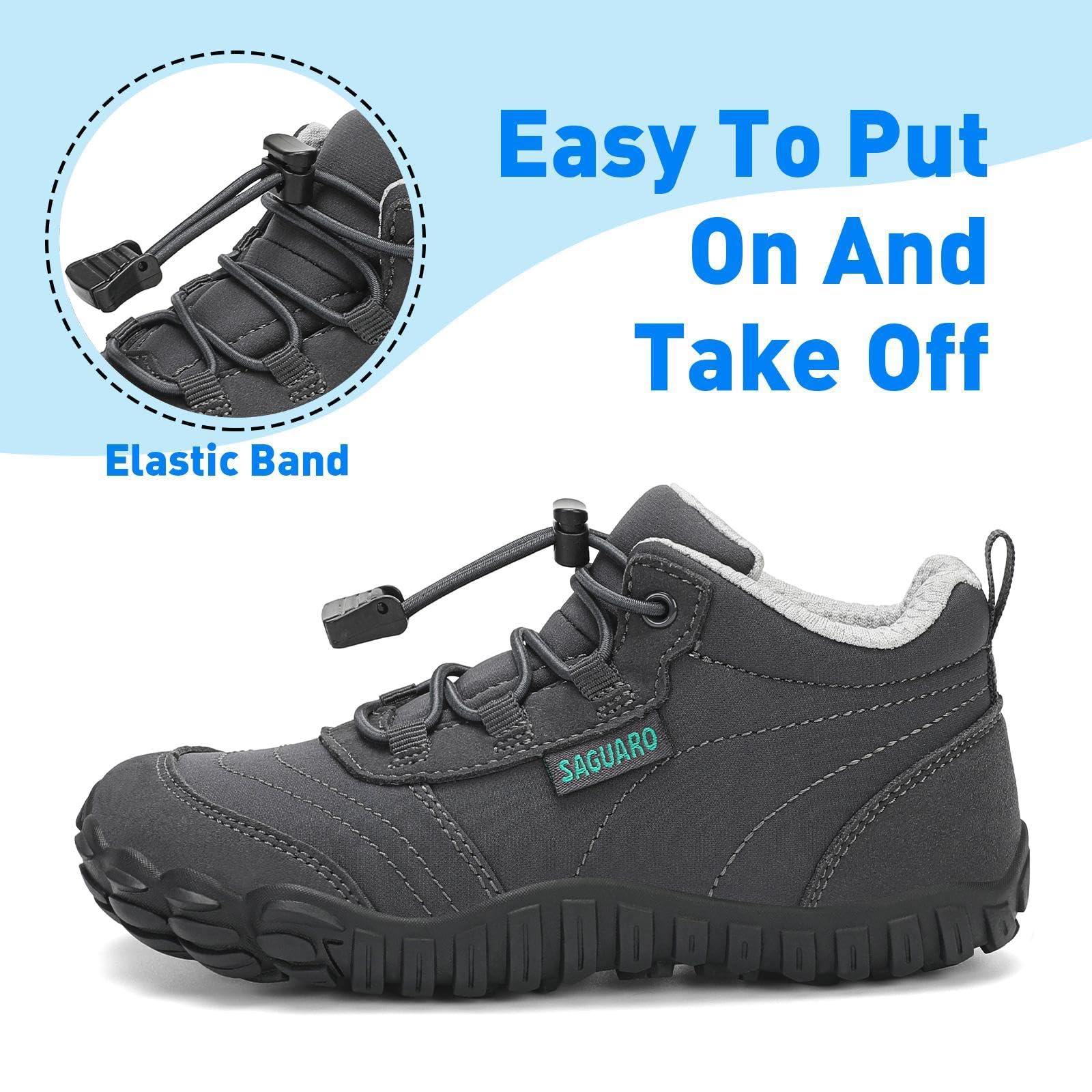 SAGUARO Buty Barefoot Lekkie Oddychające Buty Trekkingowe Barefoot Minimalistyczne Sneakers Gr.26-36, Szary, 40