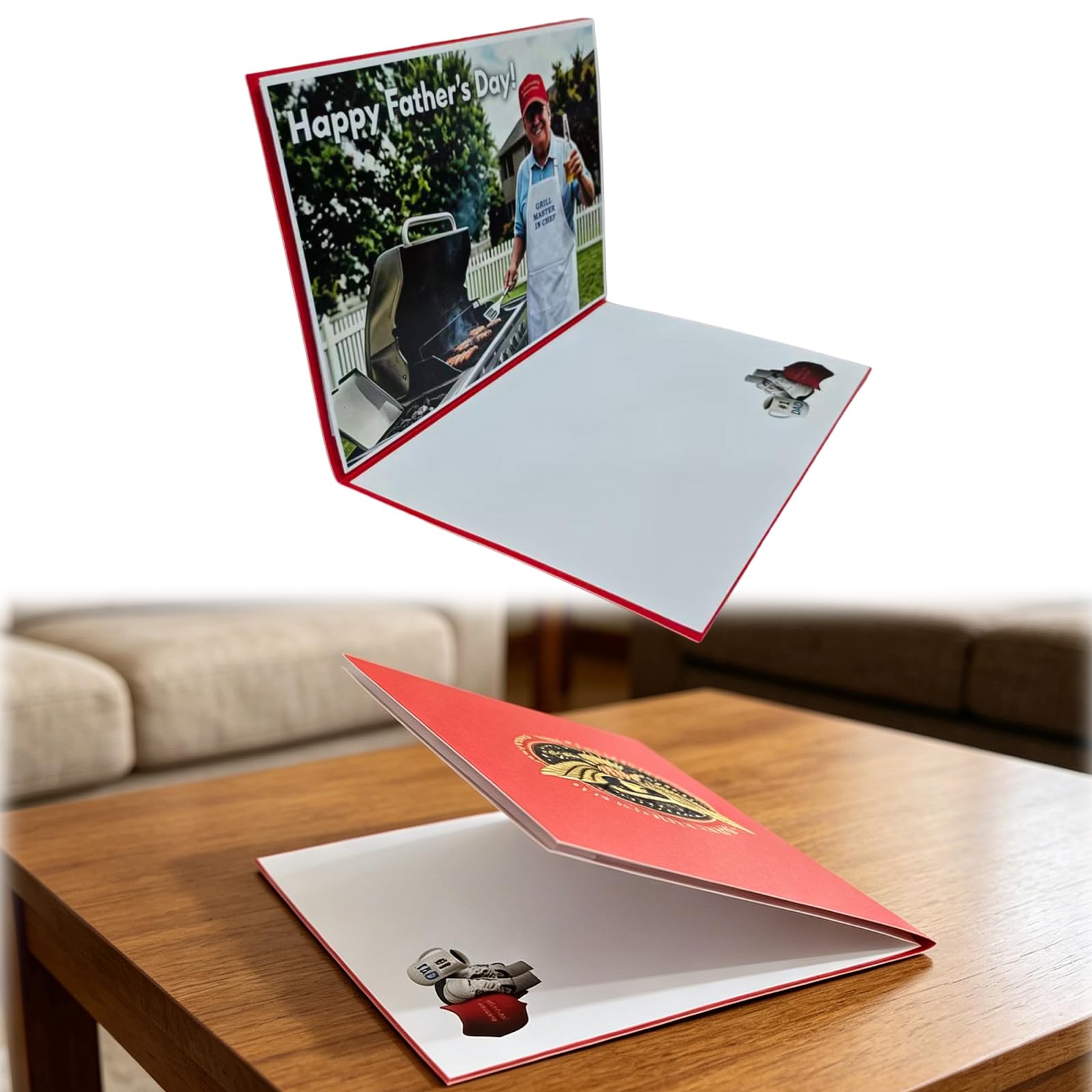 Set de 5 Tarjetas de Día del Padre, Tarjetas de Felicitación 3D Pop Up Divertidas con Sonido y Voz Realista que Habla, Tarjetas para Padres y Maridos, Abuelos, Cumpleaños para Hombres