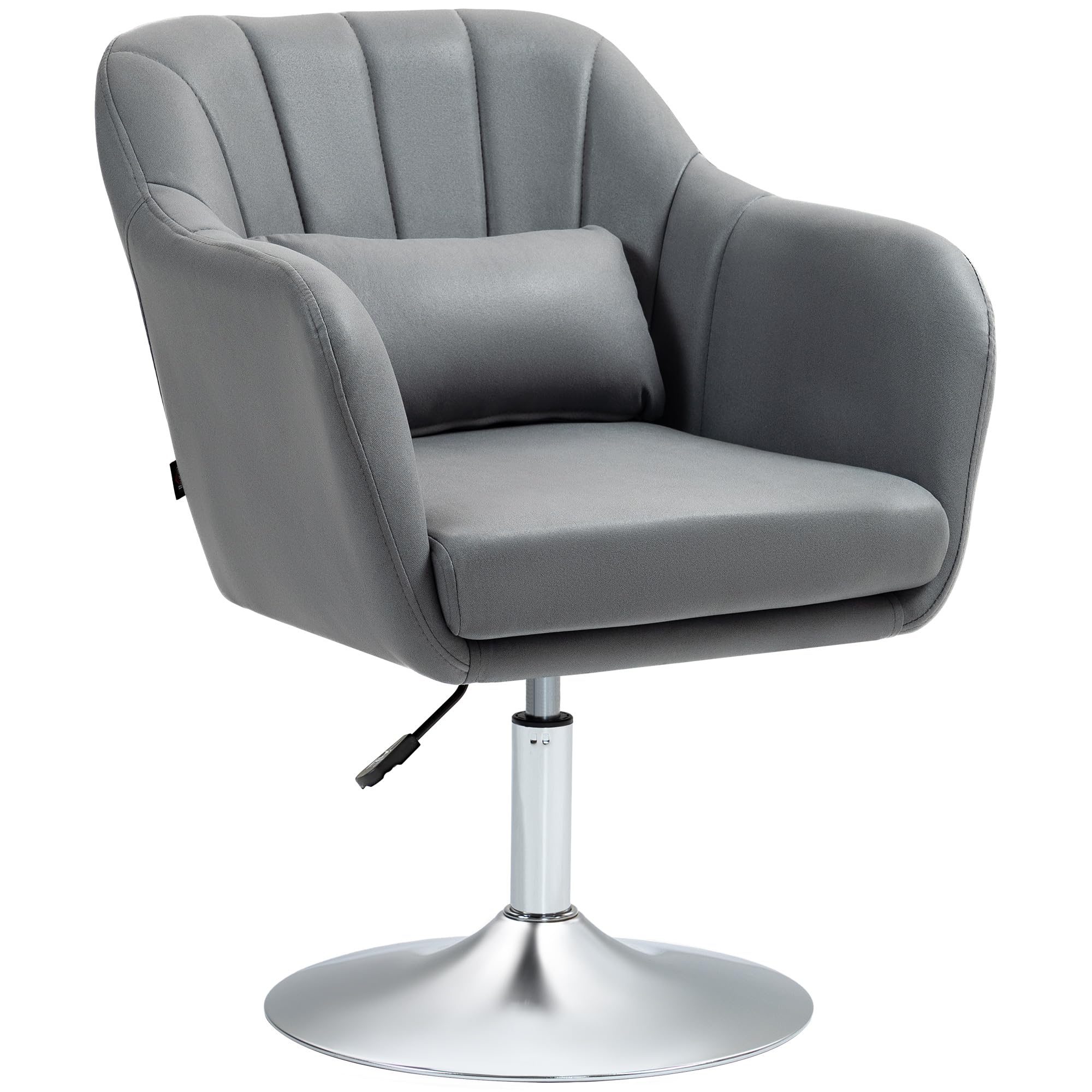 HOMCOM Sessel Wohnzimmer Loungesessel Relaxsessel mit Metallrahmen Lesesessel mit Mikrotuch, Polstersessel für Schlafzimmer, Wohnzimmer, Dunkelgrau