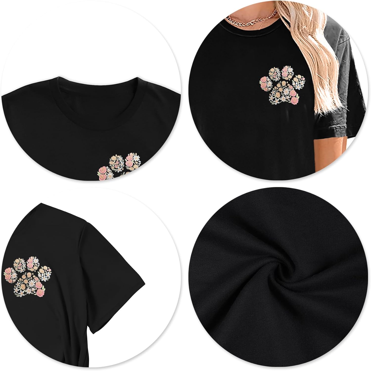 Women's Dog Paw Print Shirt: Cute Dog Mom T-Shirt with Casual Short Sleeve - Image 5