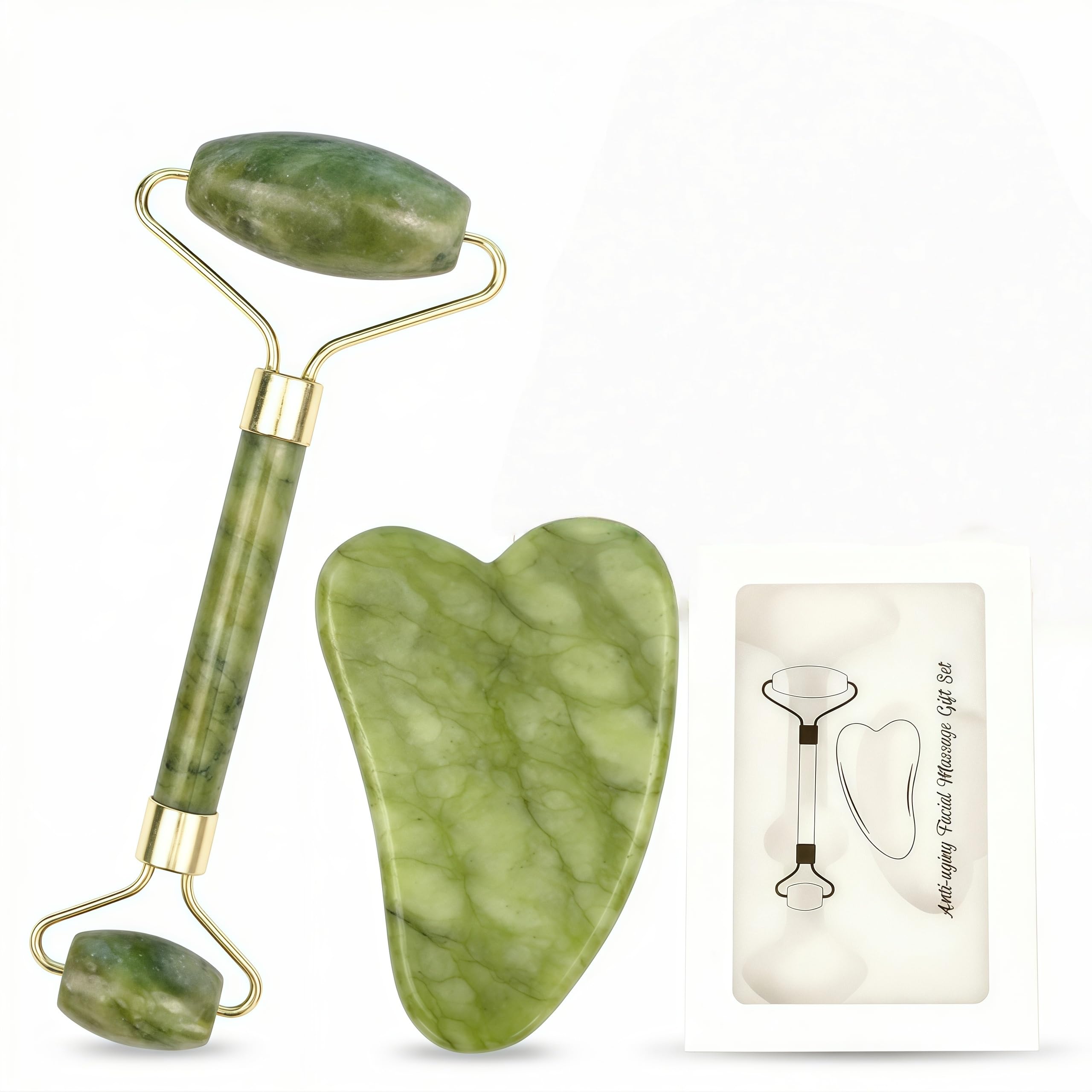 Jade Roller for Face-Face Roller Skin Care-Face Massager for Women and Men Relieve Stress Remove Wrinkles Eye Puffiness