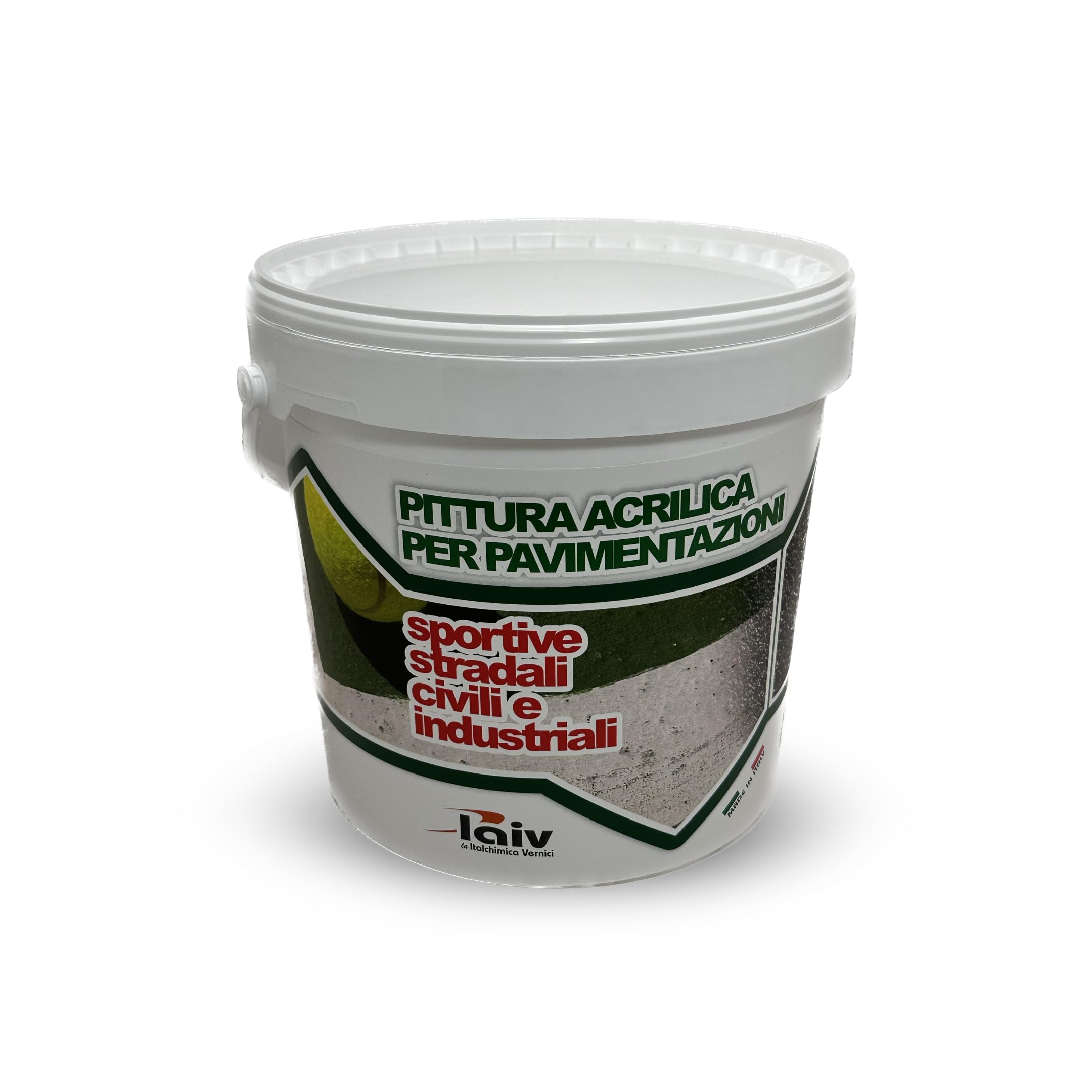 laiv Pittura Acrilica Versatile Per Pavimentazioni Sportive E Stradali Ideale Per Esterni E Interni Resistente a Condizioni Climatiche Estreme (BIANCO, 4 Litri)