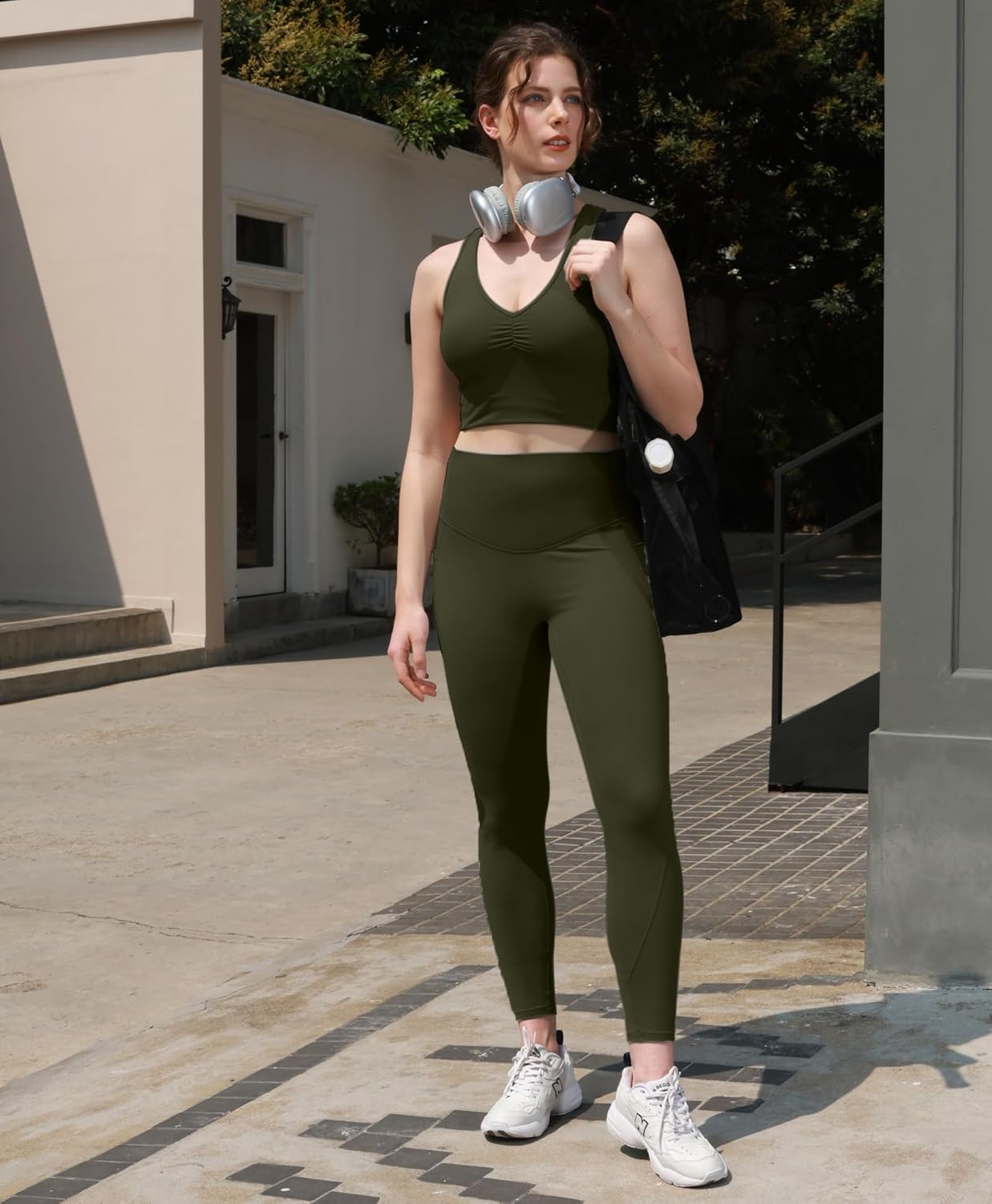 BRXL Butt Lifting Workout Leggings for Women Tummy Control Pockets 7/8 Length 25" No Front Seam High Waist Gym - Image 2