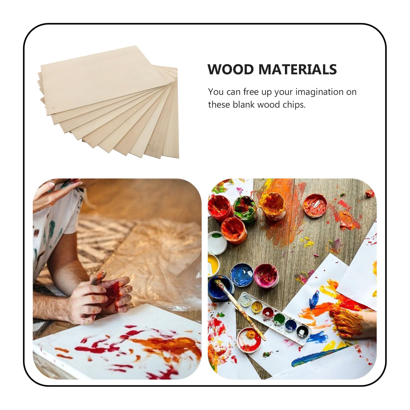 10 Pezzi Pannelli Compensato di Tiglio per Pirografia e Pittura, Materiale Sintetico Beige, Facili da Lavorare e Resistenti alla Deformazione, per Artigianato Fai da Te