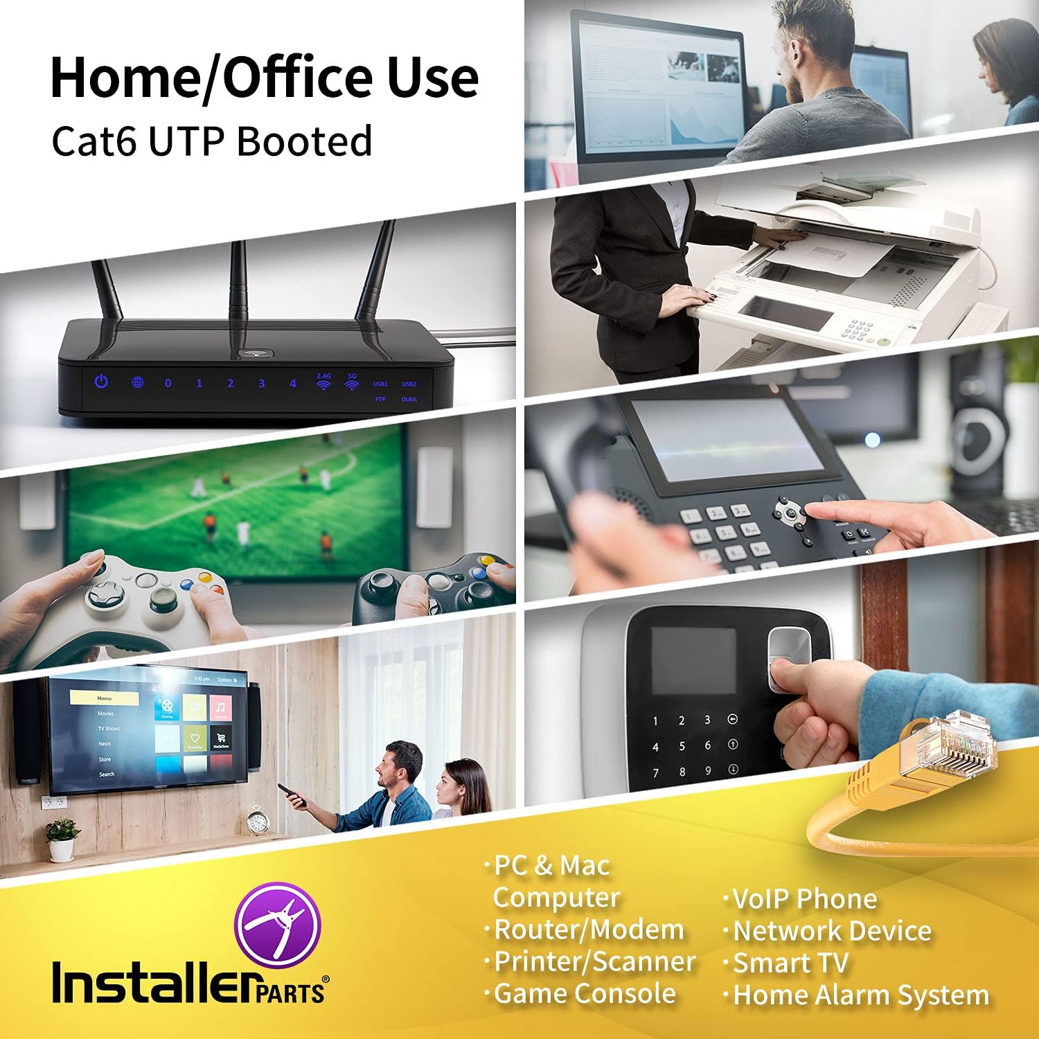 Promo 40% OFF InstallerParts (100 Pack) Ethernet Cable CAT6 Cable UTP Booted 0.5 FT - Yellow - Professional Series - 10Gigabit/Sec Network/High Speed Internet Cable, 550MHZ Amazing 🔥 InstallerParts (100 Pack) Ethernet Cable CAT6 Cable UTP Booted 0.5 FT - Yellow - Professional Series - 10Gigabit/Sec Network/High Speed Internet Cable, 550MHZ