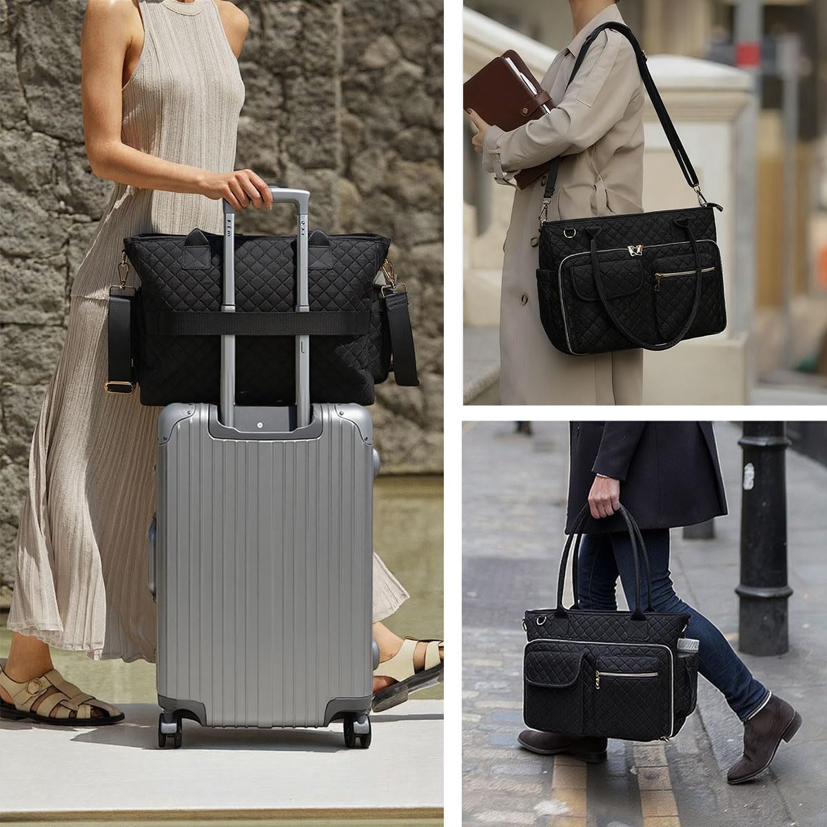 totebag Polyester fibre HoboTote Large Convertible Shoulder Purse for Commuting Crossbody bags - Image 7