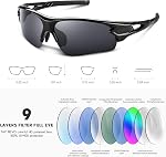 BEACOOL Polarized Sports Sunglasses for Men Women Baseball Running Cycling Fishing Softball Golf TAC Safety Glasses UV400