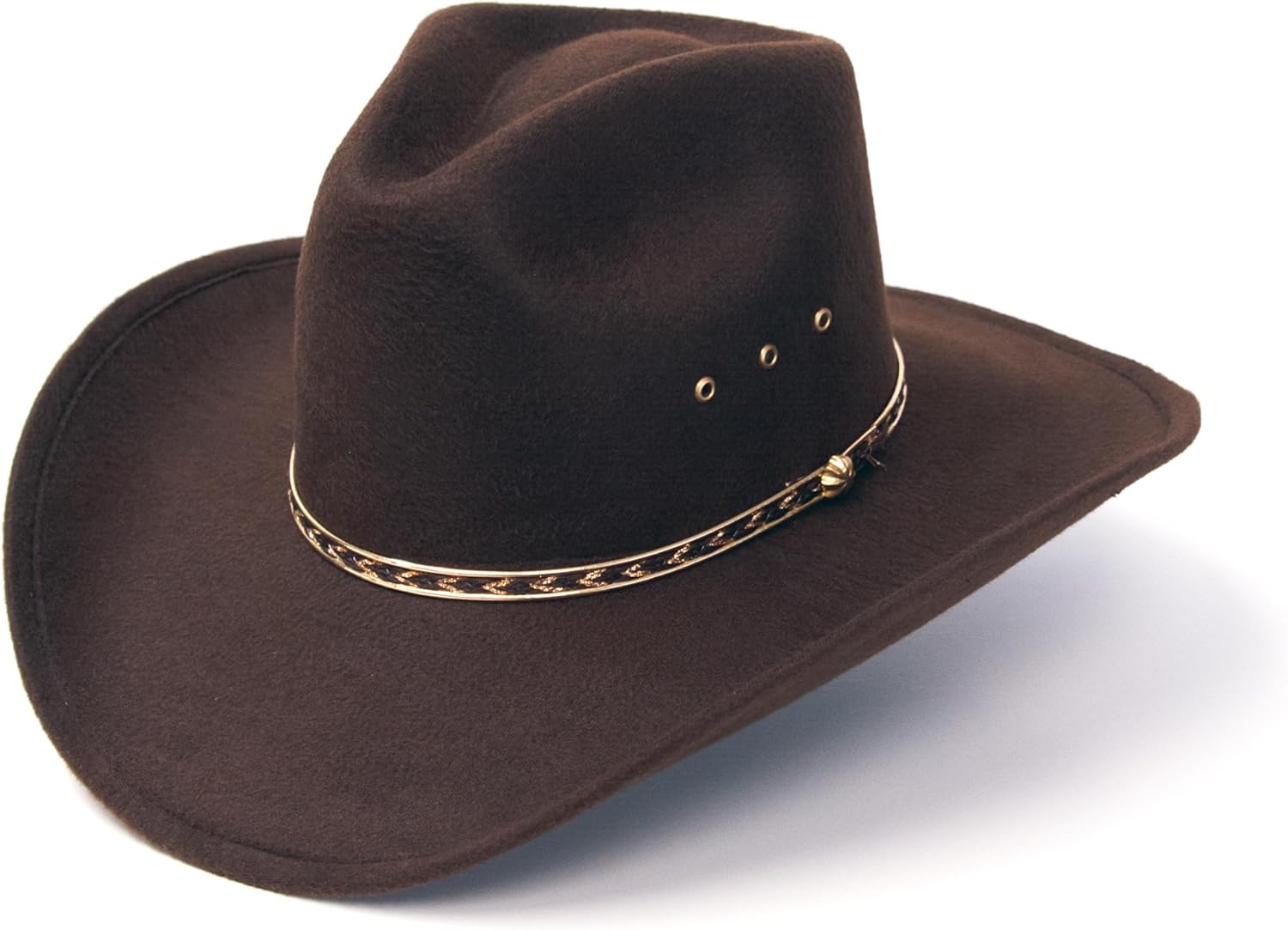 Western Express Felt Finish Cowboy Hat - Pinch Front Style with Gold Band | Cowboy & Cowgirl Hats for Men & Women