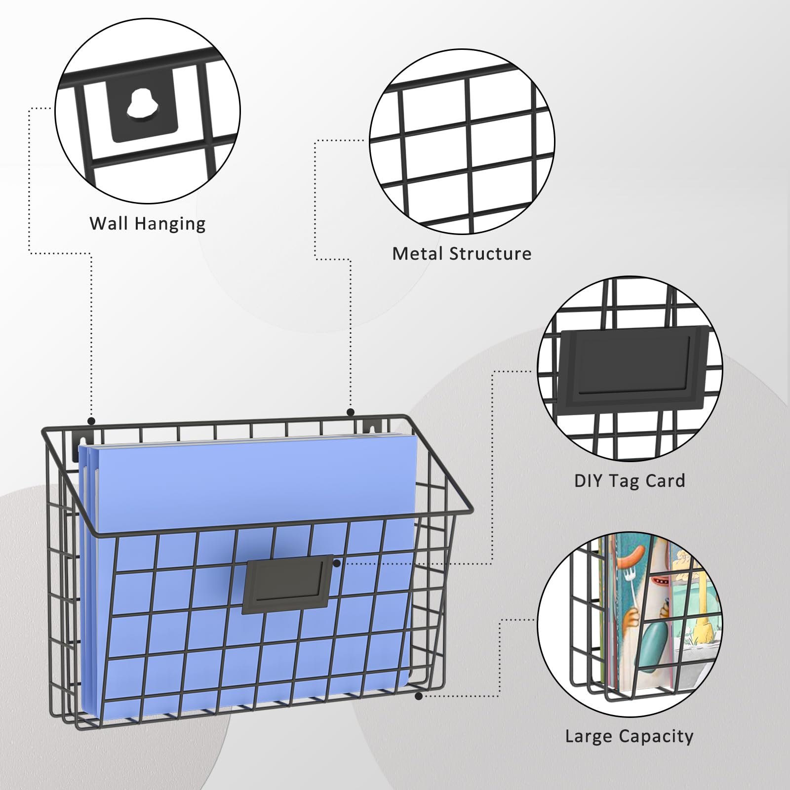 Hanging Metal File Rack Snapklik.com : X-cosrack Detachable Hanging Wall Files Rack&3-Tier ...