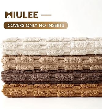 MIULEE Pack of 4 Corduroy Decorative Throw Pillow Covers 18x18 Inch Brown
