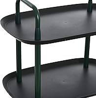 Vista 66 de Main + Mesa Carrito moderno de plástico y metal de 3 niveles, blanco y marrón