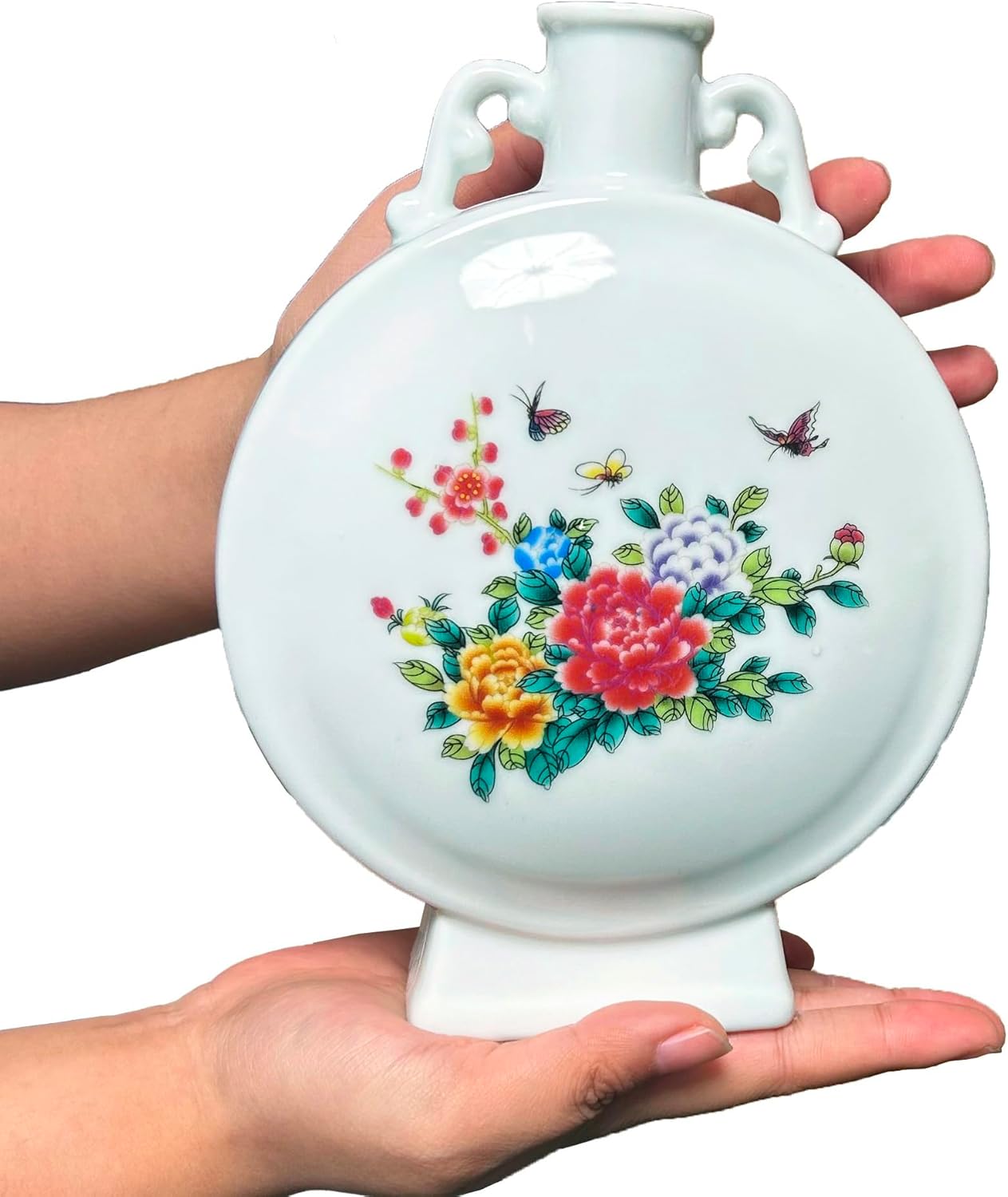 MTME Porcelain Figurines, Jingdezhen Decorative Flower vase, Home Decor, Wedding Gifts, Aesthetic Sculpture Home décor (Kettle White) (White)