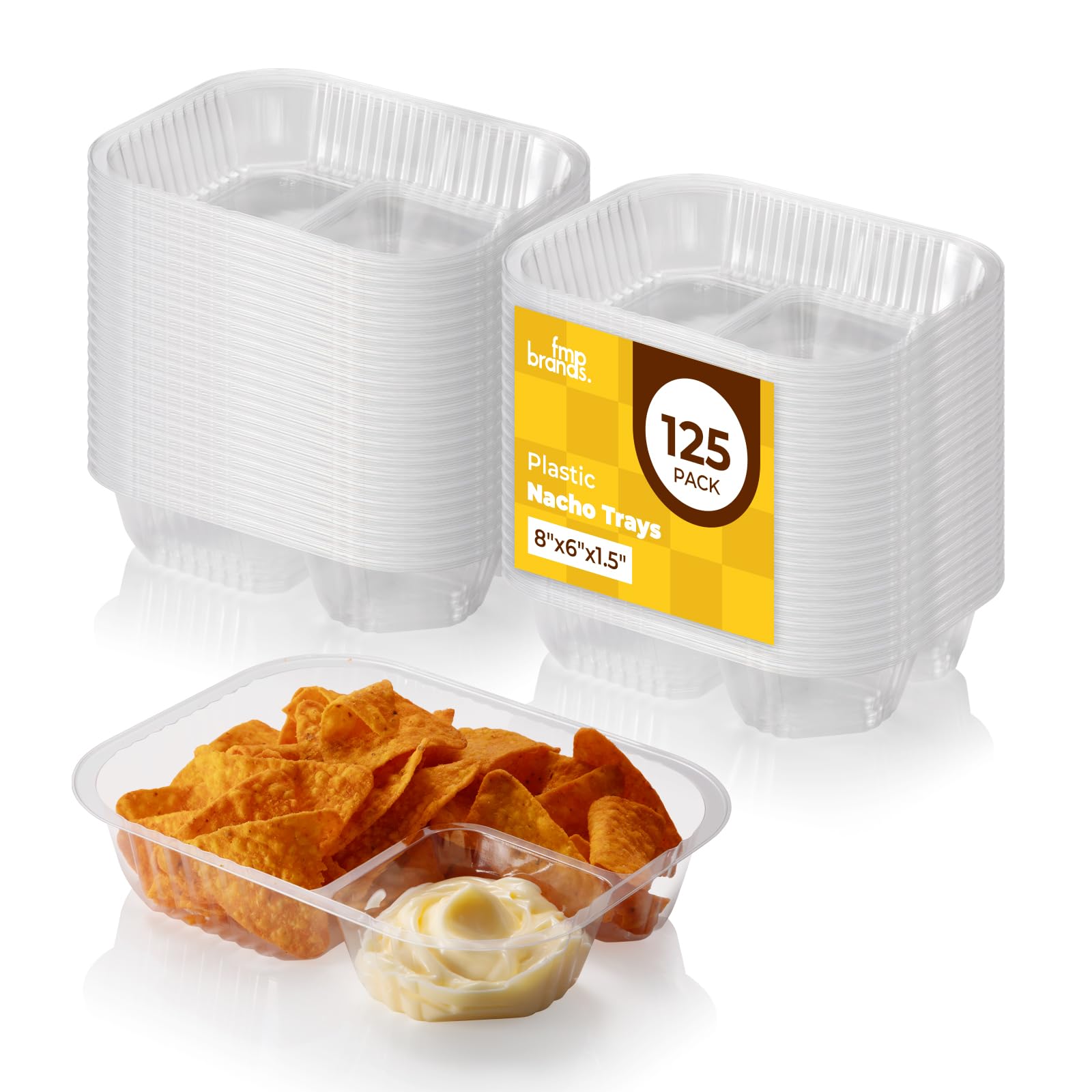 Amazon.com: Fit Meal Prep 125 Pack 22 oz Plastic Nacho Trays, 2