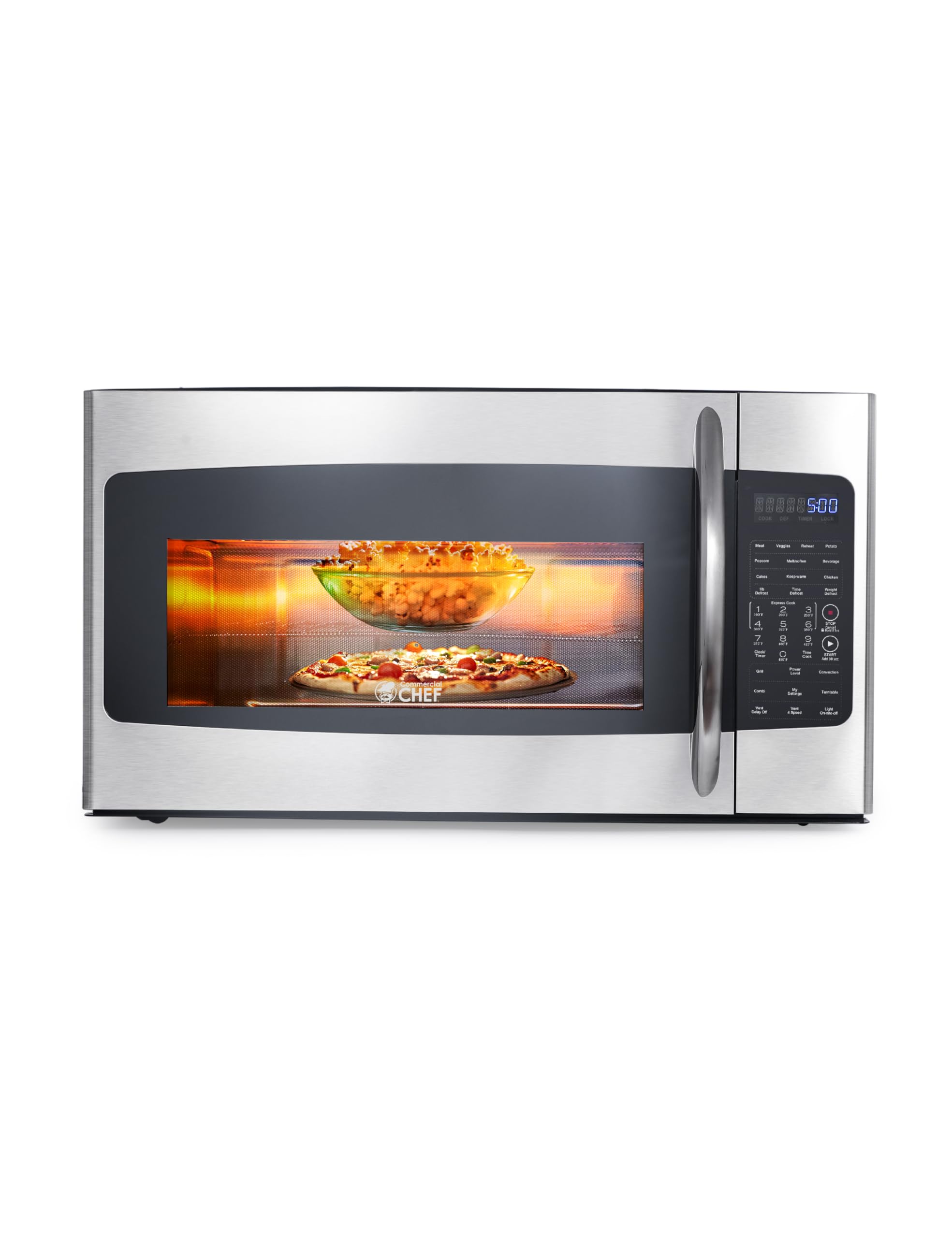 Commercial Chef over-the-range convection microwave with air fryer kit in stainless steel