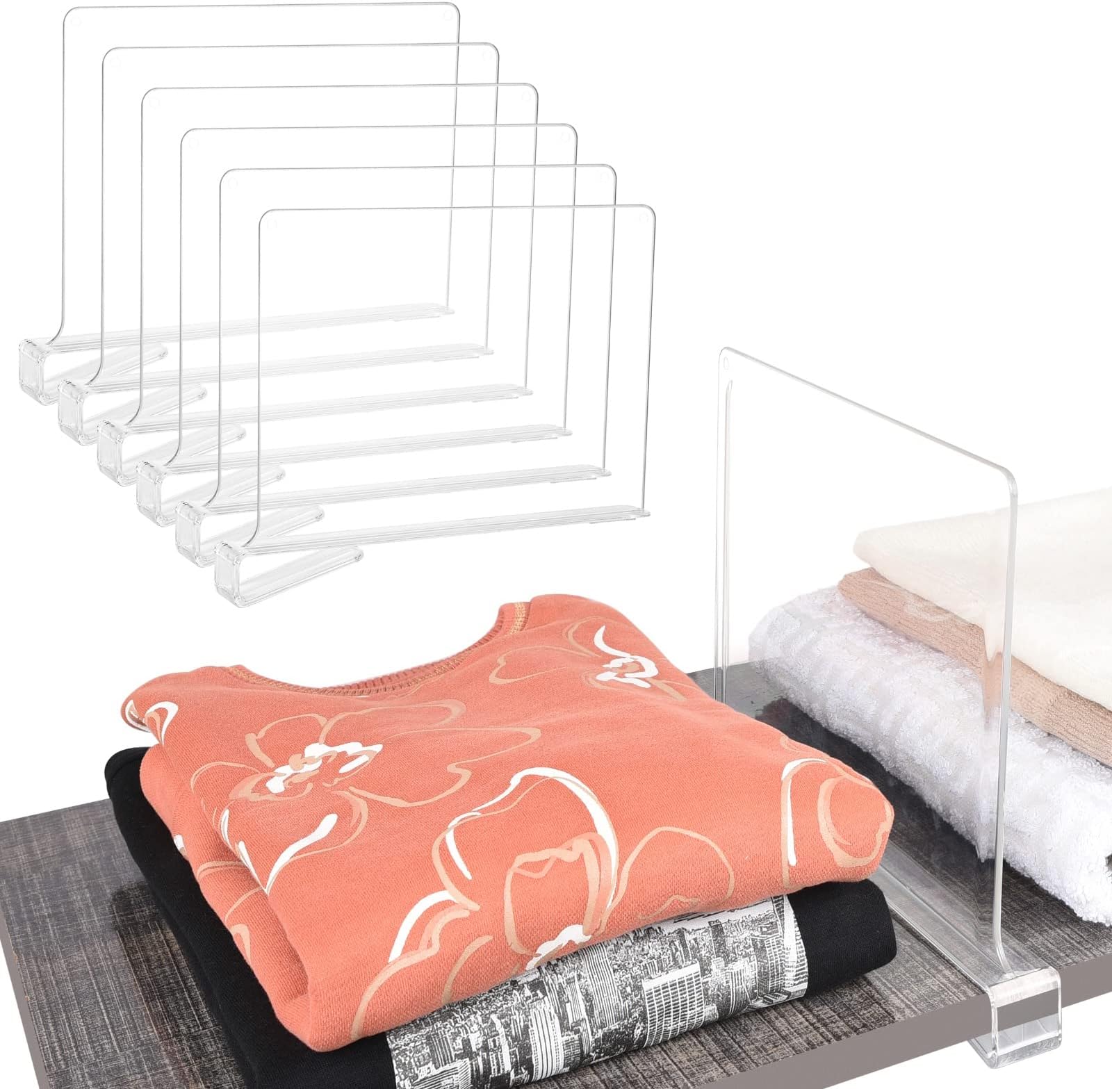 8 Pack Shelf Dividers for Closet Organization Acrylic