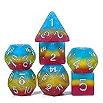 HDdais 7PCS Pansexual-Pride Polyhedral DND Dice Set, Homosexual Flag D&D Dice for RPG and Other Table Games(Matte)