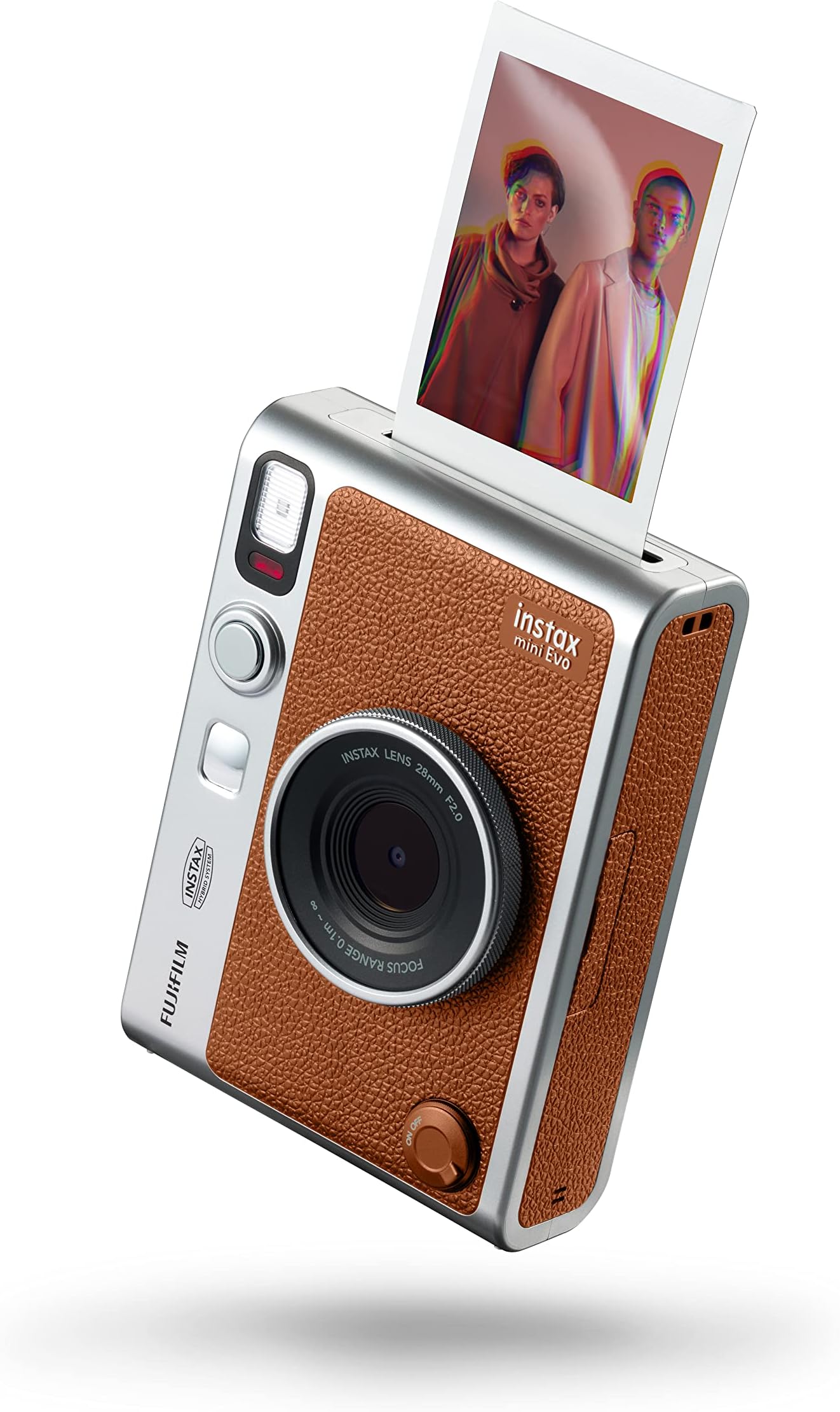 instax mini EVO Hybrid camera and smartphone printer, BROWN