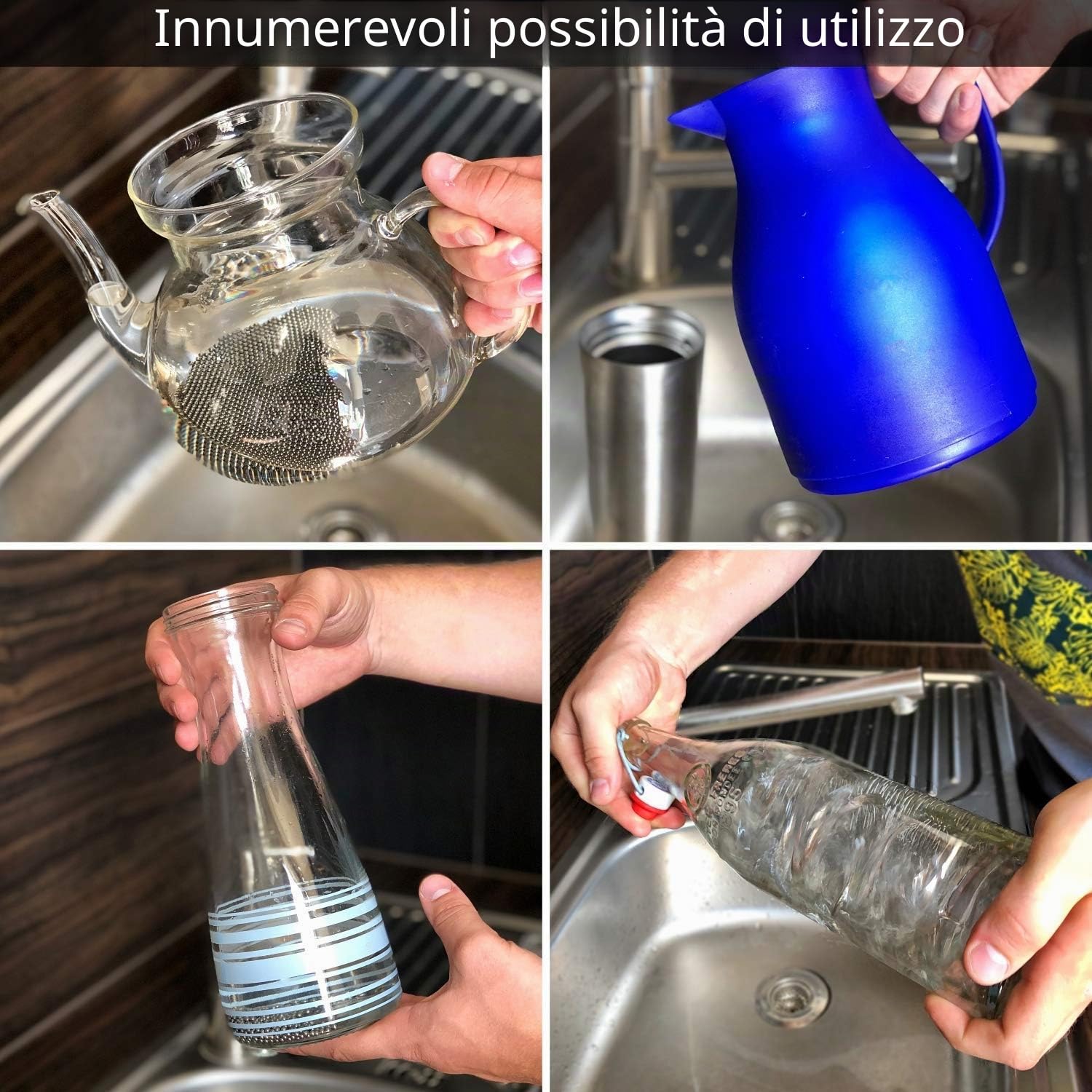 Decanter per vino, soffiato a mano, in cristallo senza piombo, 1,2 l, 6 forme classiche, caraffa per vino rosso, accessori per vino, regalo per vino
