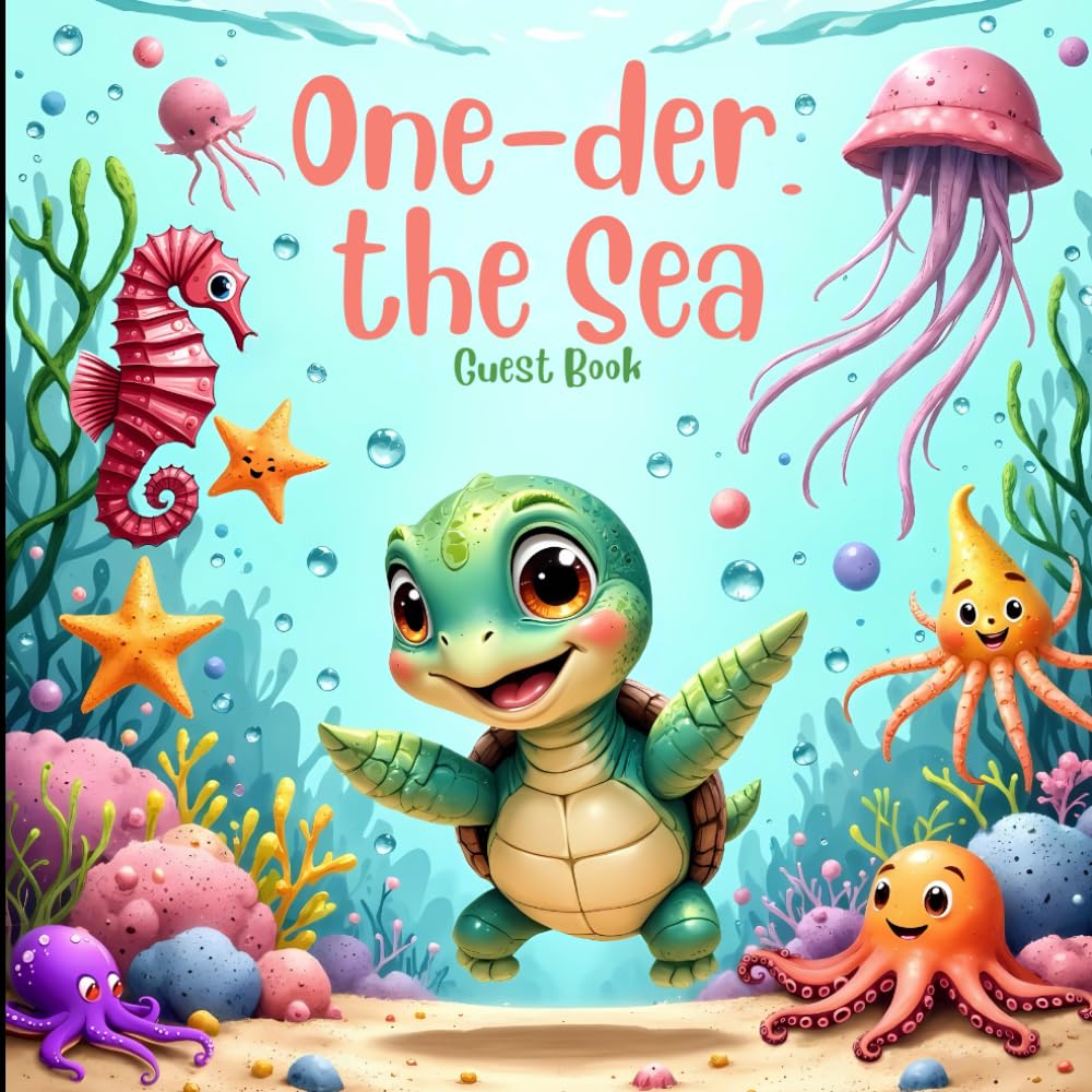 One-Der the Sea 1st Birthday Guest Book: Under the Sea Party Keepsake for Baby’s First Birthday – Ocean Animal Memory Book for Guest Messages, Wishes & Photos      Paperback – August 15, 2025
