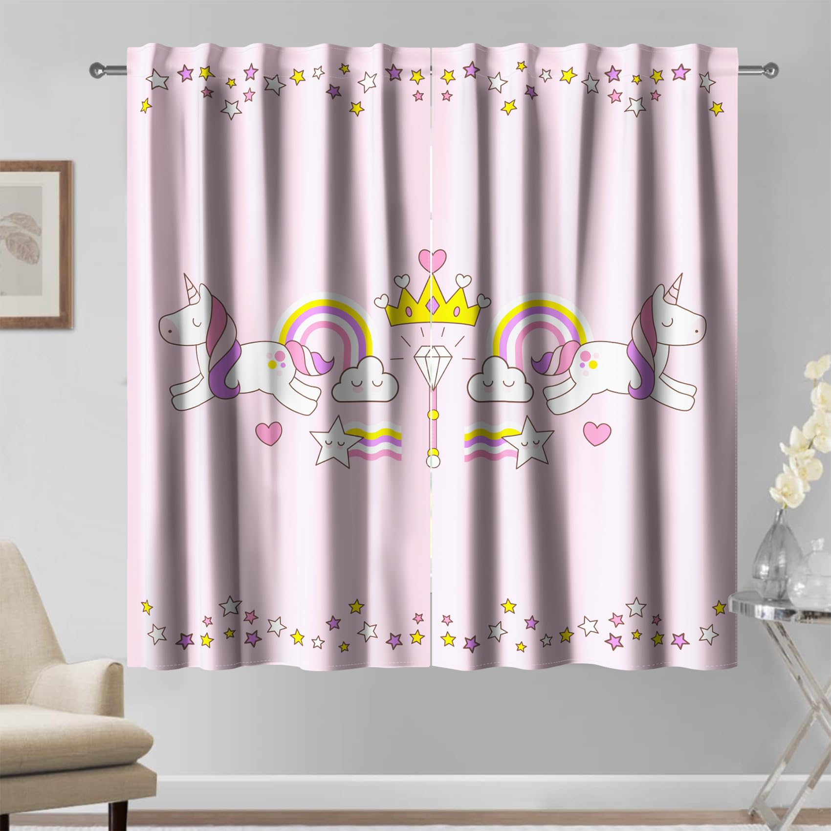 Kzzfqxb 117x138cm Kids Curtains 2 Panels - Image 2