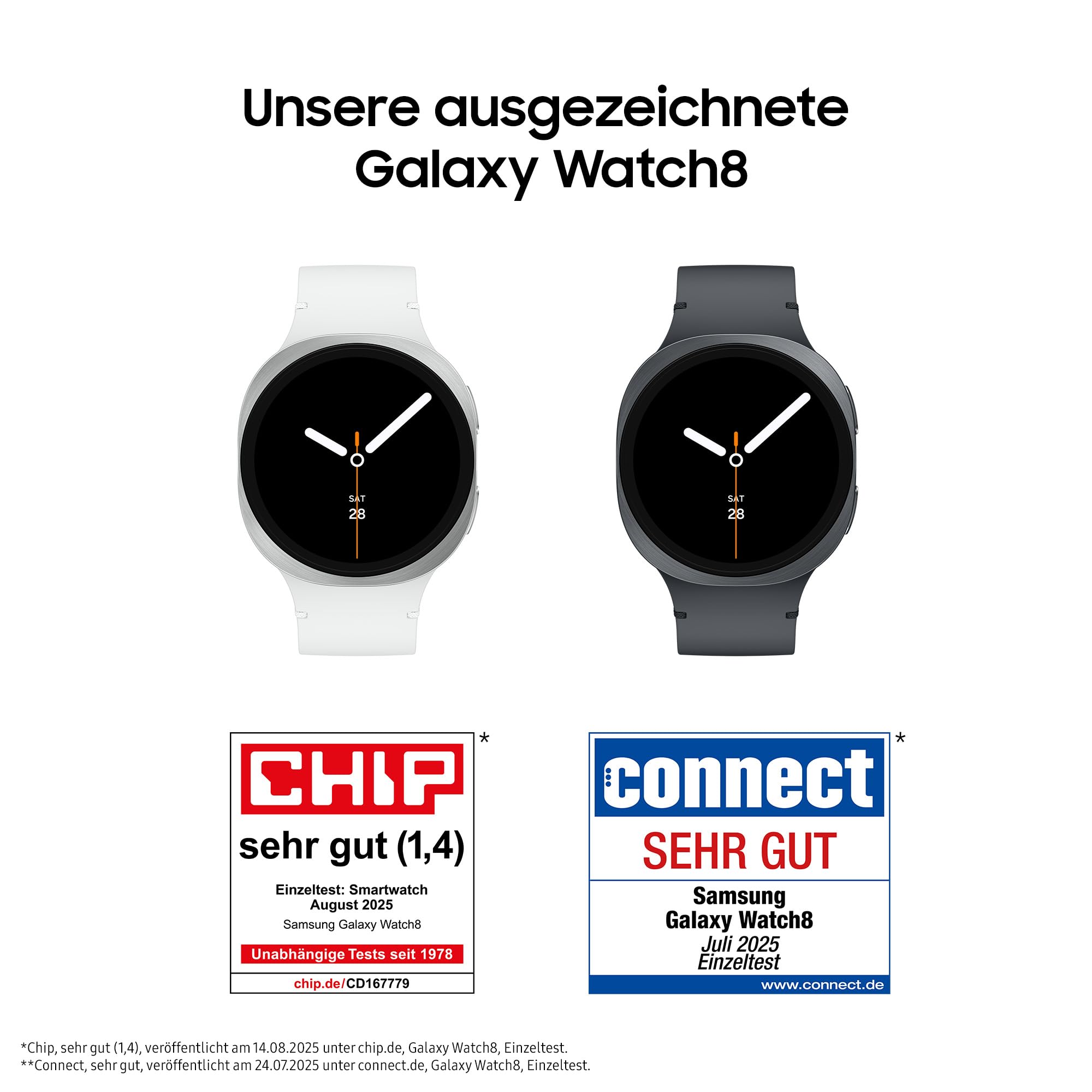 Samsung Galaxy Watch8 Smartwatch 40 mm Bluetooth Graphite Fitness-Uhr mit Galaxy AI