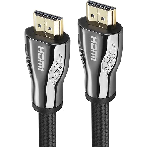 A-tech - Cable trenzado HDMI 2.0 de alta velocidad 26AWG de 6 pies y 24 Gbps soporta 4K 2160p, HD 1080p, 3D, Ethernet Audio Return Video para PC,