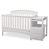 Delta Children Abby Convertible Crib and Changer, Bianca White Bianca White Crib