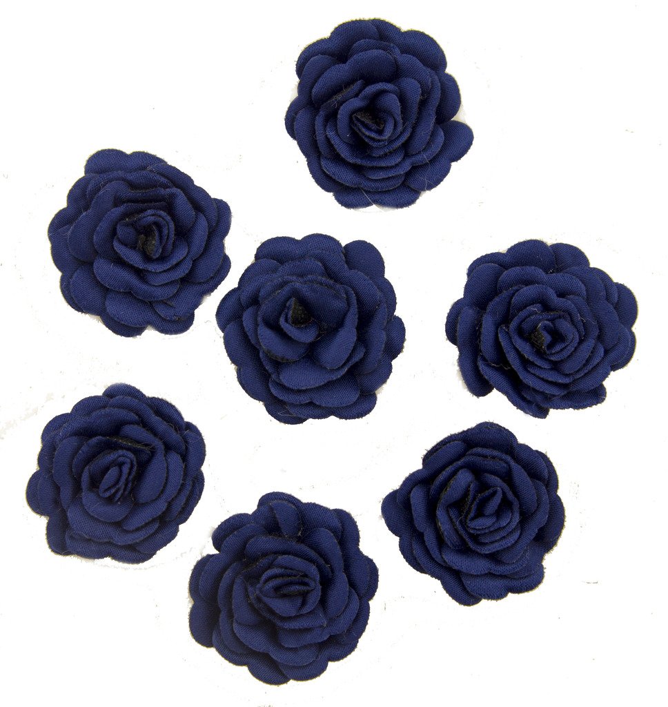 Sew on Trims fleur bleu foncé pour vêtement et crafts diamètre 3 cm