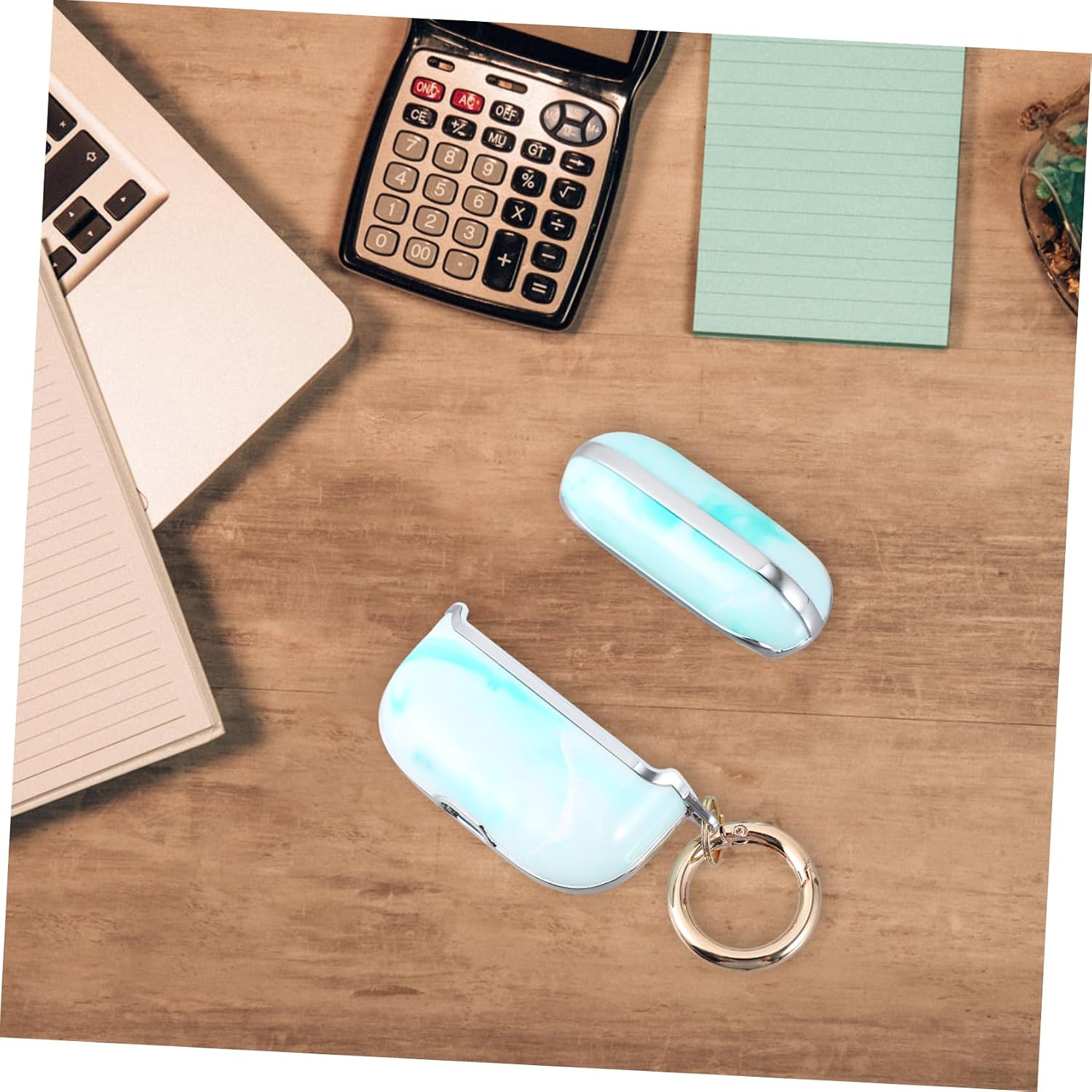 Wireless Earbuds Protective Case Buckle Stylish Marble Design Compatible Portable Headphone Cover for Travel and Daily Use image 3