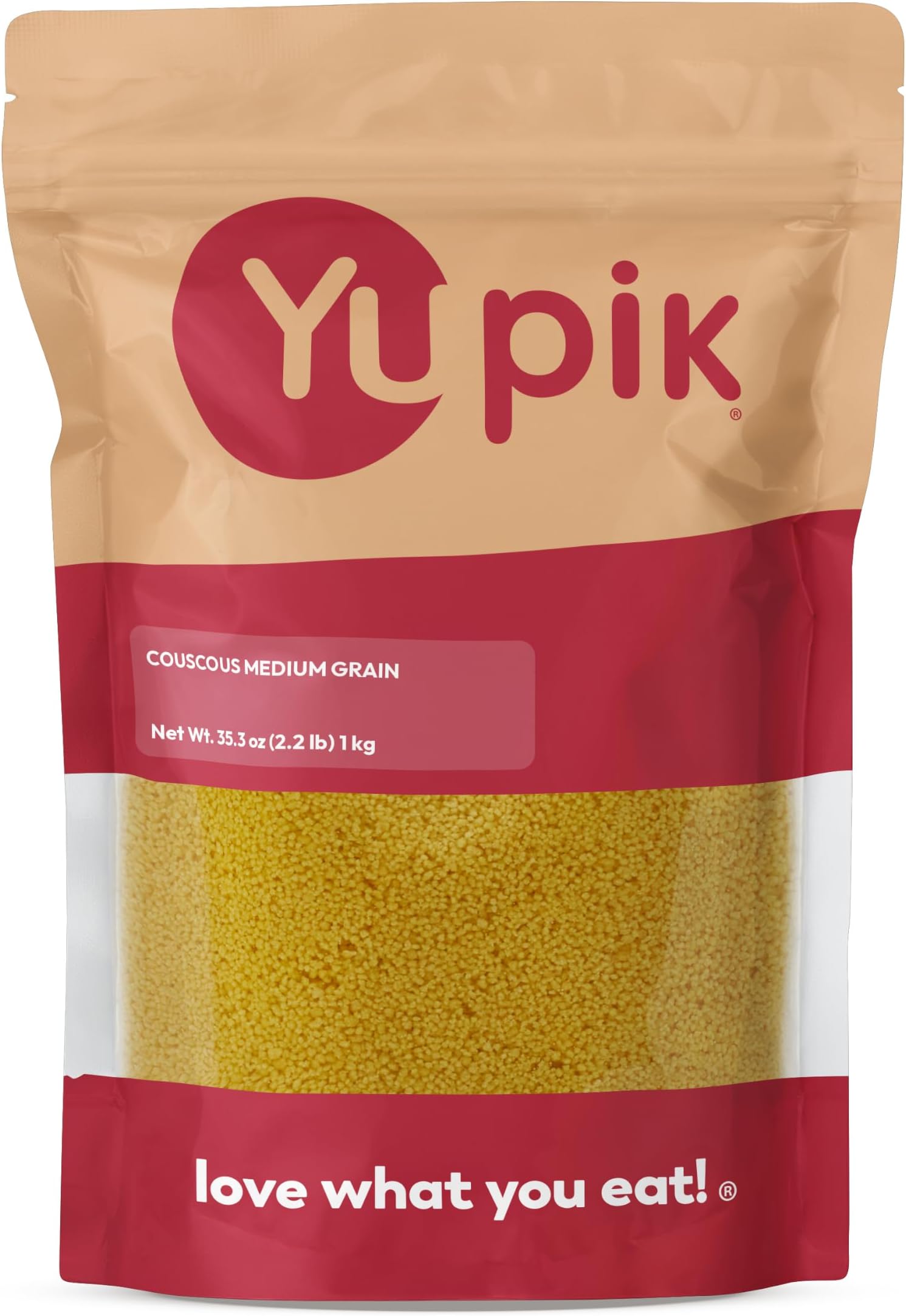 Yupik Couscous Medium Grain, 2.2 lb (35.2 oz), Kosher, Vegan, Low-Calorie Grain, Nutty Flavour, Rich in Protein & Fiber, Perfect for Salads, Soups & Baking