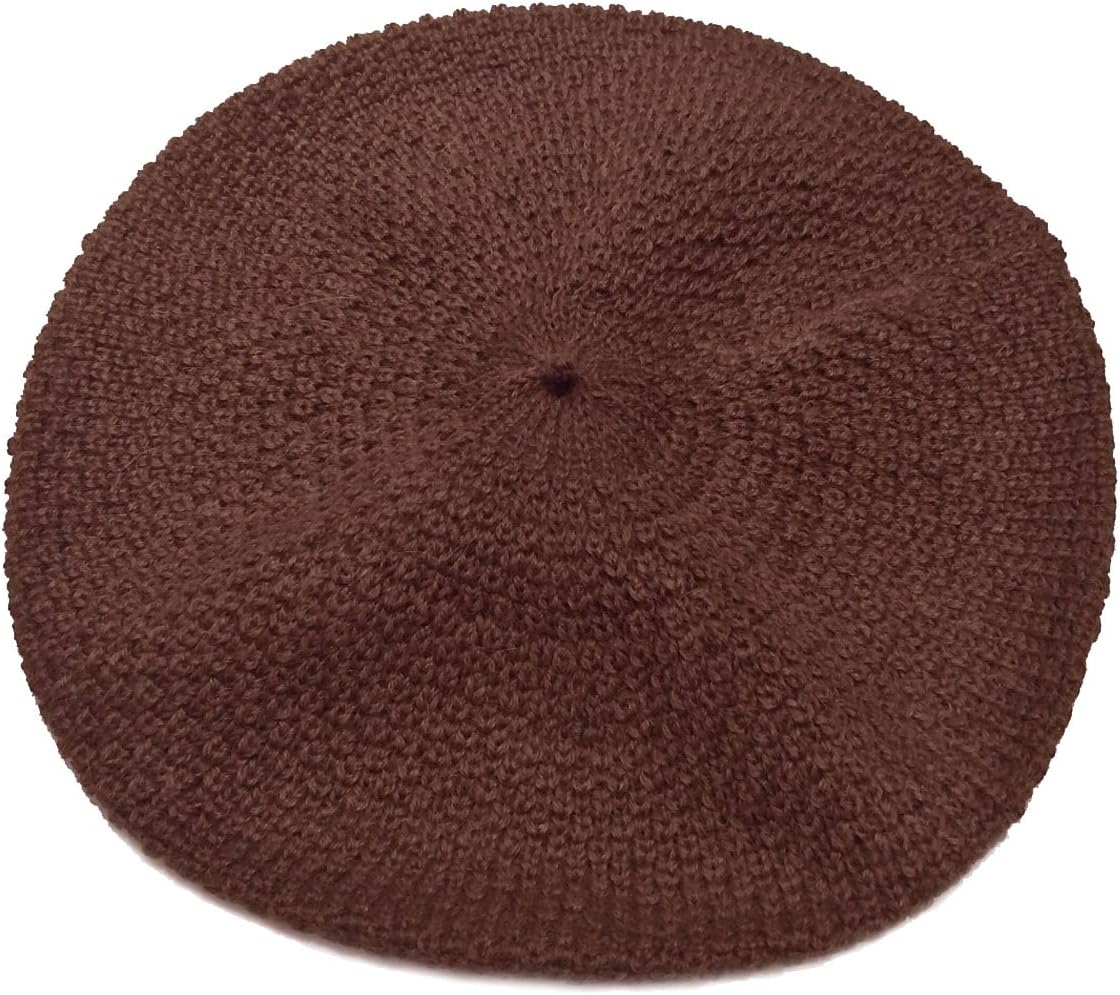 100% Pure Alpaca Knit Beret - Soft Slouchy Style Tam for Women