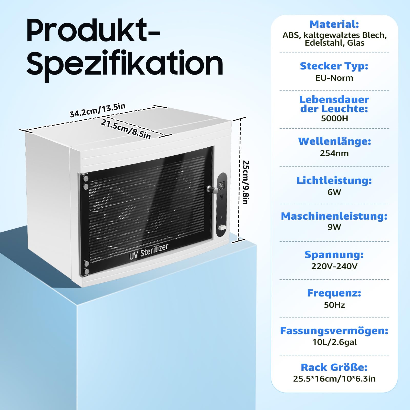 Armadio disinfettante professionale con ozono UV – Sterilizzatore 3 in 1 con display LCD e 3 funzioni timer – Per telefoni cellulari, maschere, gioielli uccidere germi grazie ai LED UV e all'ozon ad