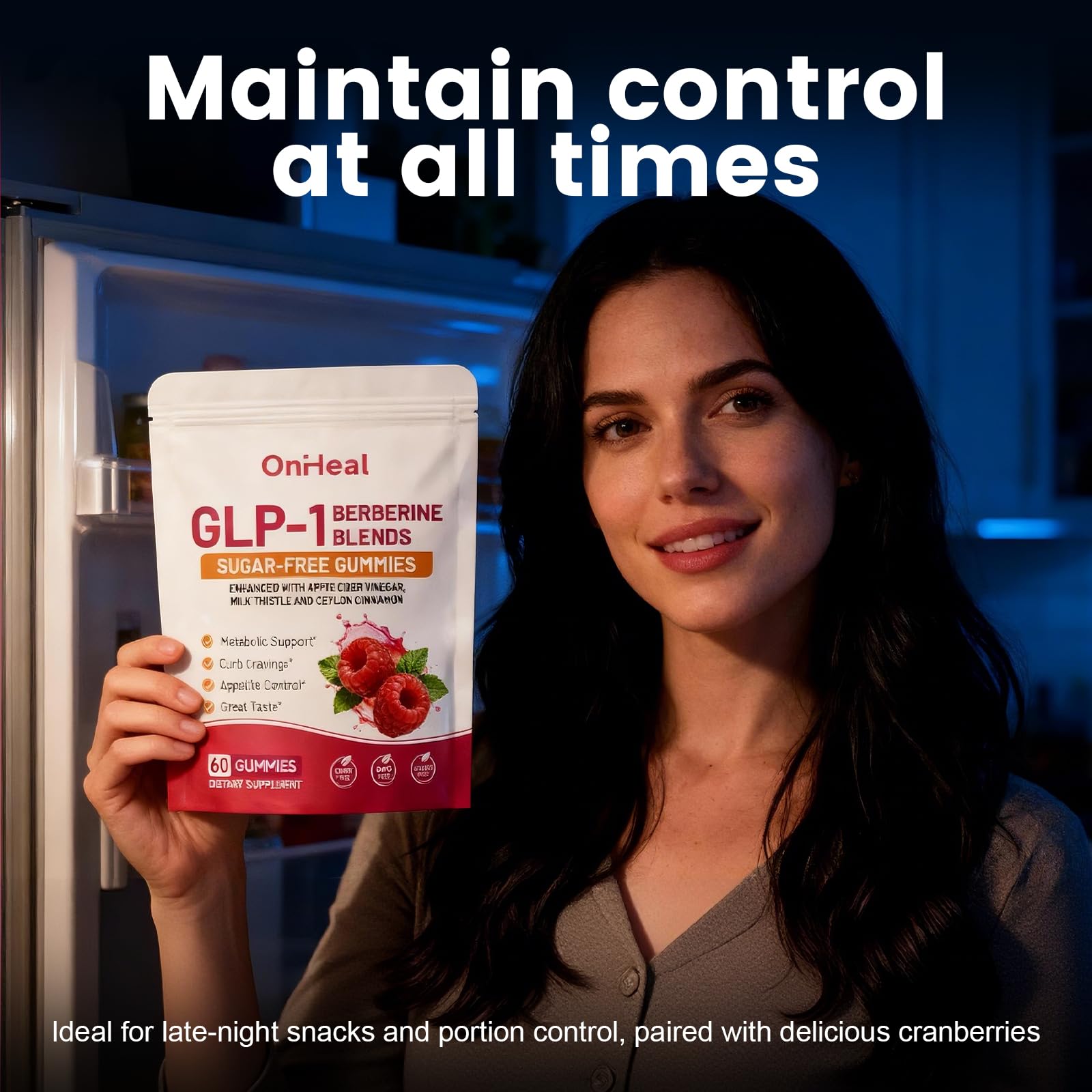 GLP-1 Support Supplement, Sugar-Free Berberine Complex Gummies with Ceylon Cinnamon, Garcinia Cambogia, Milk Thistle, and Apple Cider Vinegar [AMPK Metabolic Activator] Berberine Supplement for Appetite & Craving Control – Promotes Digestion, Reduces Bloating, Blocks Carbohydrates | Diet Packages & Systems — view 9