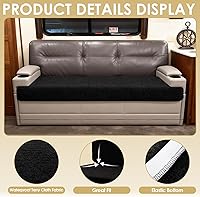 Vista 5 de Fundas de cojín 100 % impermeables para caravana, tela elástica, repuesto para asiento de cámper, funda de sofá lavable diseñada para banco de auto