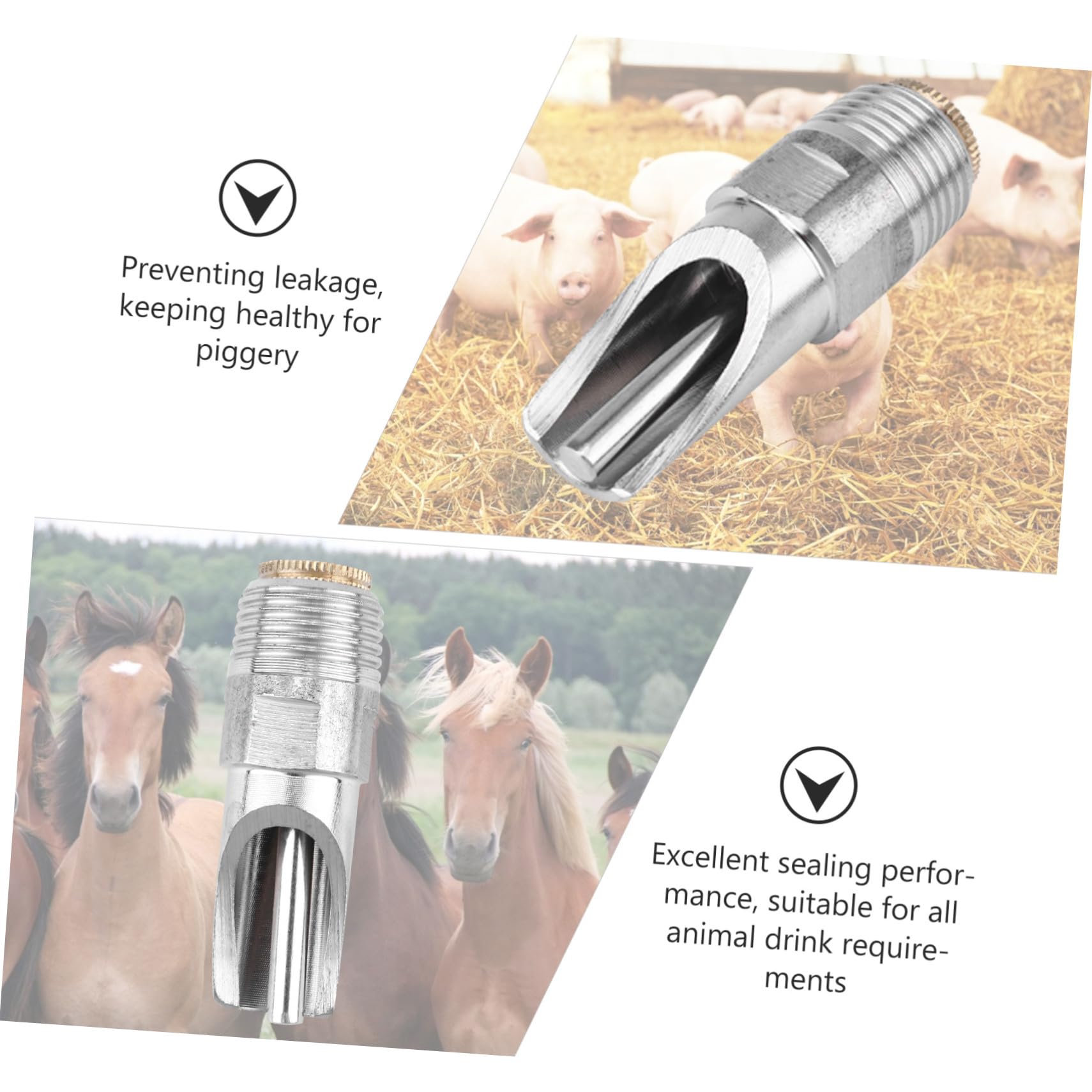 10 Stück Teiliges Schweine Tränkenippel aus Dickem Edelstahl Automatischer Wasserspender mit Auslaufsicherem Design für Ferkel Sauen und Nutztiere Tierhaltung