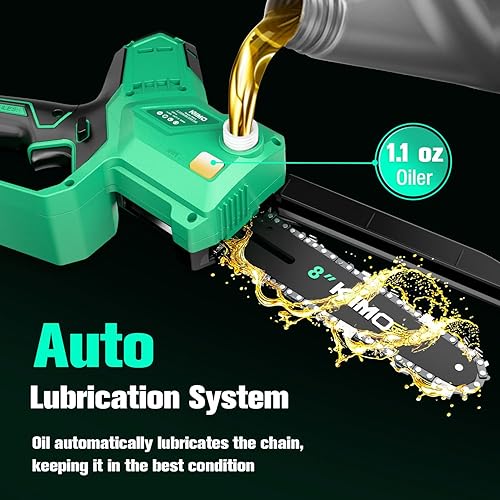 Miniatura 8 de KIMO - Sierras de poste eléctricas 2 en 1 para poda de árboles, mini motosierra de 8 pulgadas inalámbrica, poste de extensión de alcance máximo
