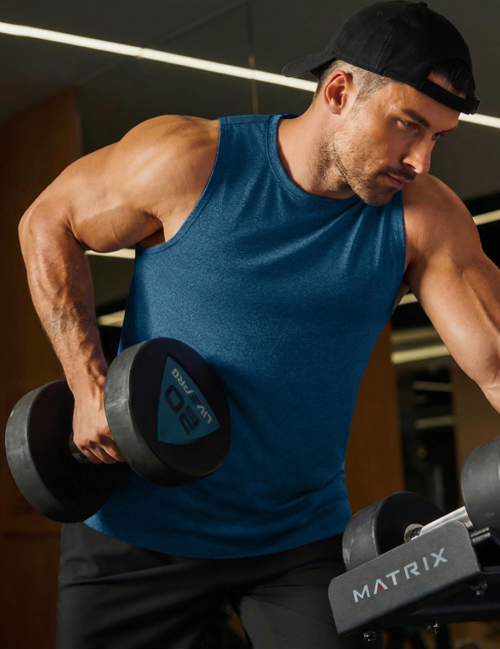 COOFANDY Camiseta Tirante Hombre Ligera Camiseta Deportiva Fitness Secado Rápido Camiseta de Gimnasio Muscular Verano Funcional