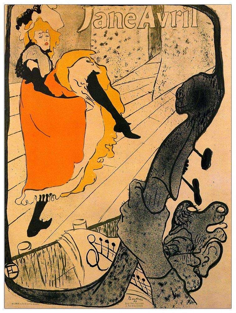 Panneau décoratif Jane Avril de Toulouse-Lautrec en bois MDF 60x80 cm