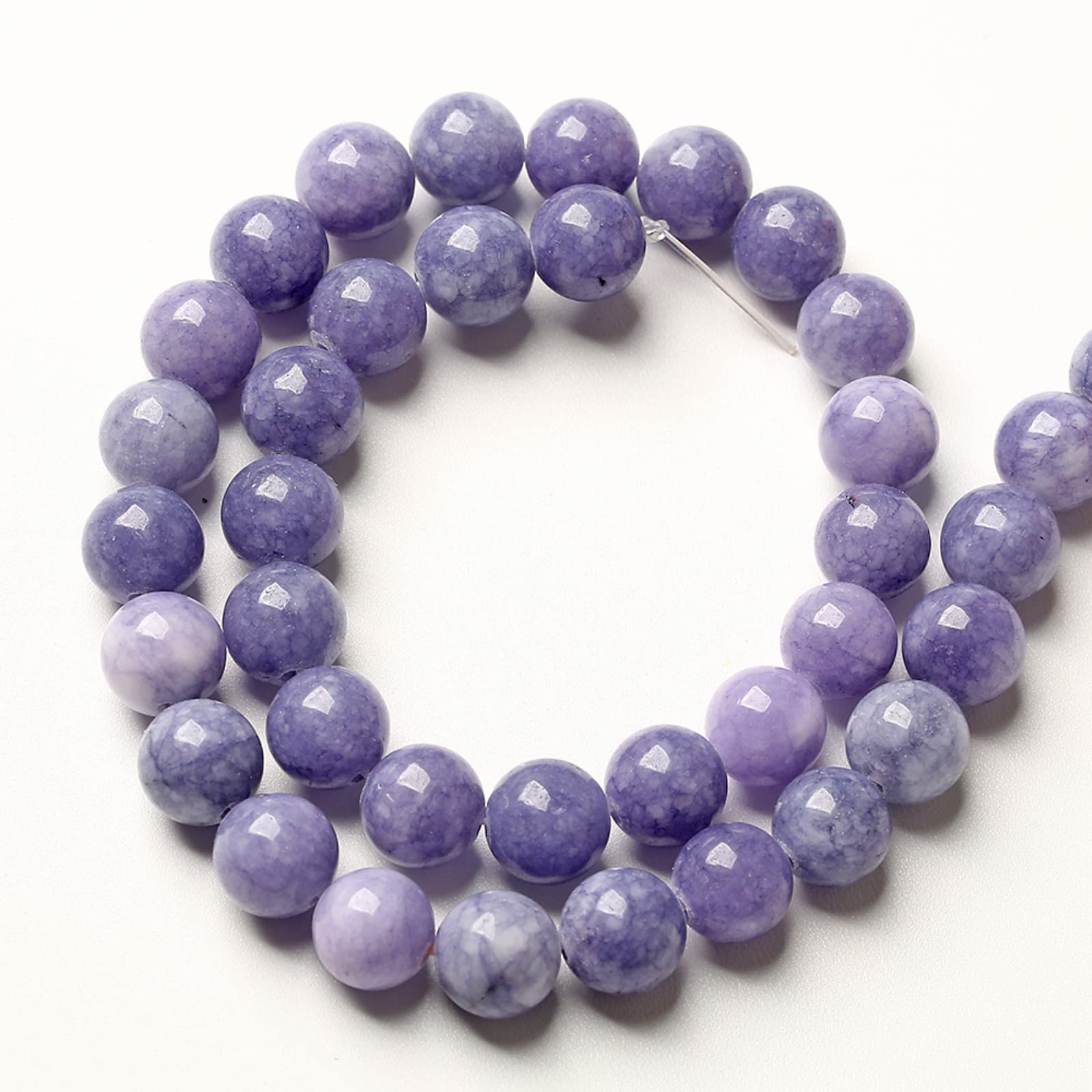 Amazon.co.jp: 4mm 86個 ラベンダー パープル カルセドニー ストーン