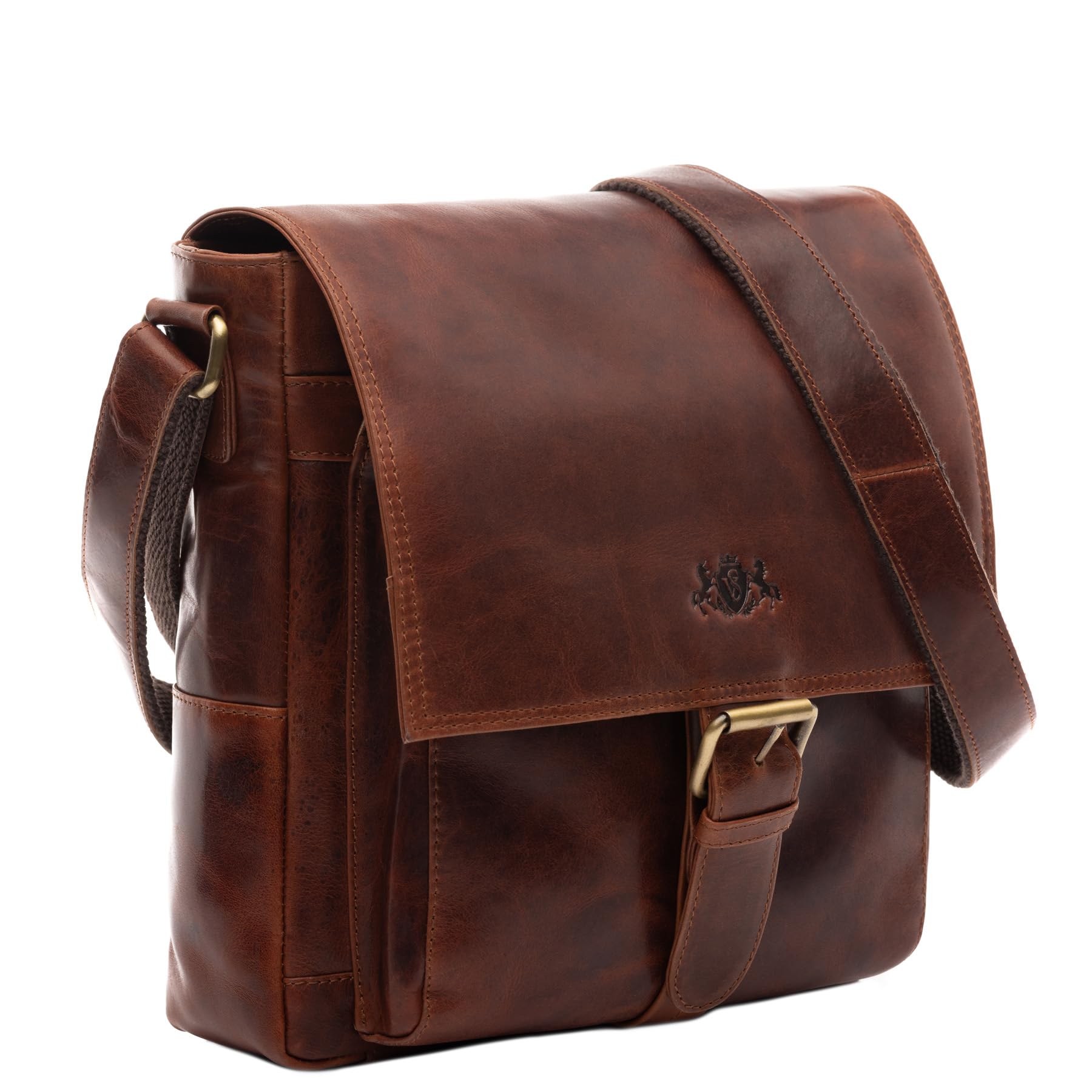 SID & VAIN® borsello a tracolla vera pelle NICO Borsa messenger borsa a spalla uomo marrone prodotto artigianale
