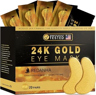 20 Pairs 24K Gold Under Eye Patches Face Masks Dark Circles Puffy Eye Bags Collagen Skincare Spa Trip Gift Eye Mask
