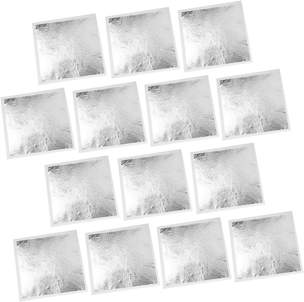 SEWACC 200pcs Silver Foil Imitation Leaf for Art Crafts DIY Decoration Gilding Projects Non-Edible Loose Leaf for Frame and Furniture Decoration