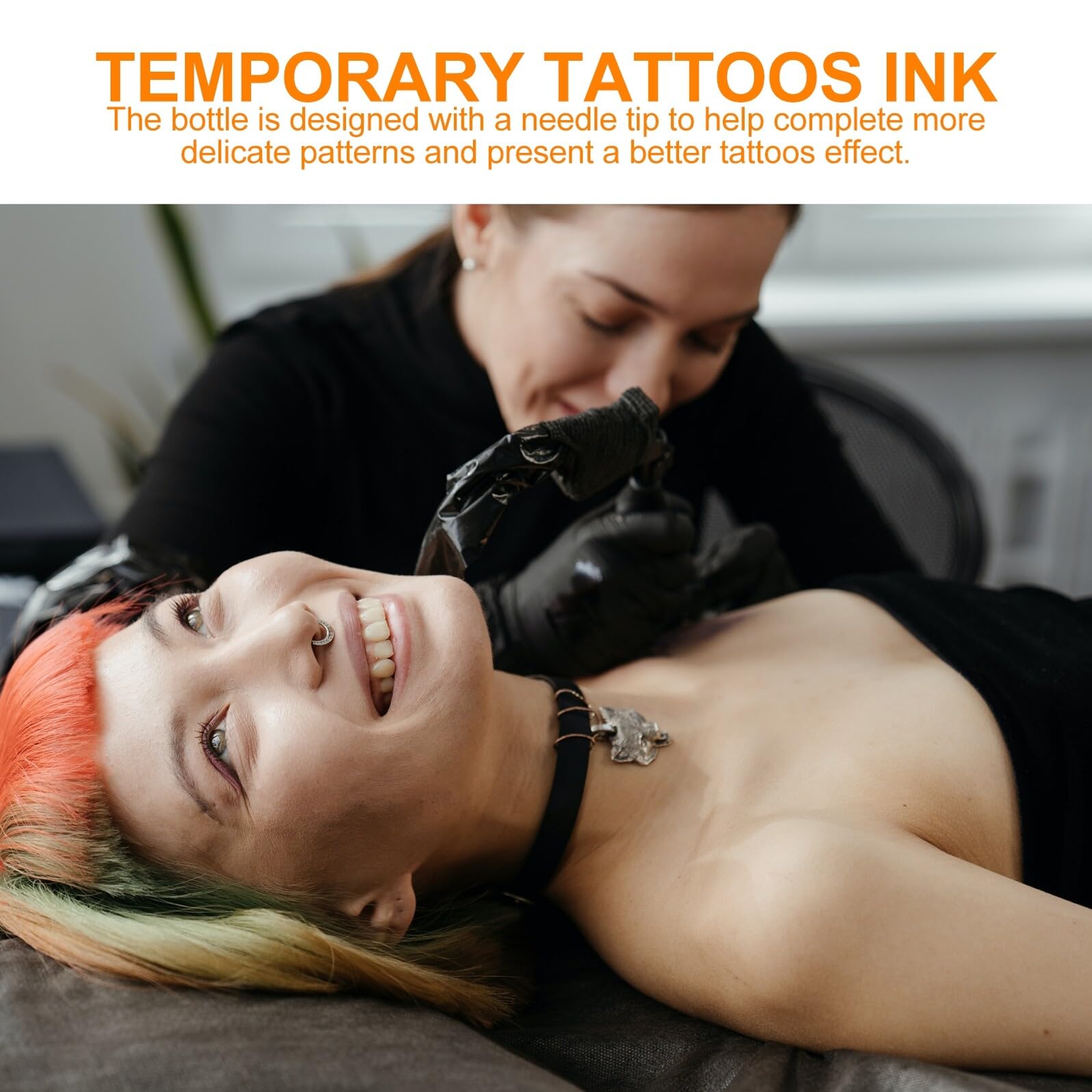 Kit de 5 Botellas de Tinta de Tatuaje Temporal de 10ml Cada, Líquida y Semipermanente, Adecuado para Principiantes y Mantiene Diseños Semana